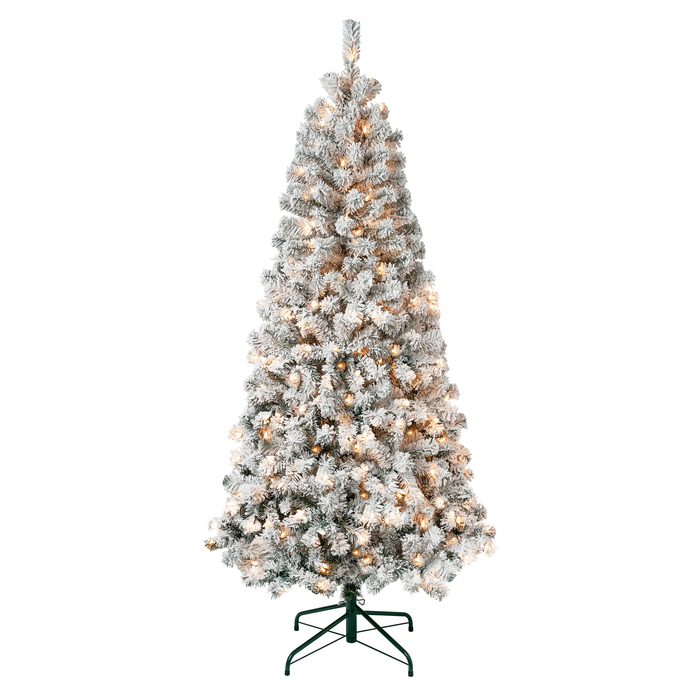 6 ft. Pre-Lit Acacia Slim Artificial Christmas Tree with 300 Clear LED Lights - Perfect for Small Spaces, Apartments & Holiday Home Decor