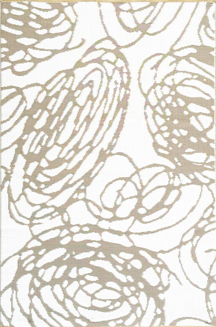 Mad Mats Doodles Indoor/Outdoor Floor Mat 4'x6' Beige - Non-Slip Play Mat for Kids, Pets & Home Decor | Perfect for Playrooms, Patios & High-Traffic Areas