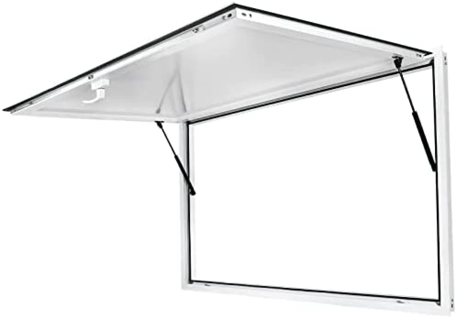 60''W x 36''H Commercial Food Truck Pass Through Window with Double-Point Fork Lock & 85° Opening Awning - Ideal for Concession Stands, Mobile Kitchens & Outdoor Serving Counters