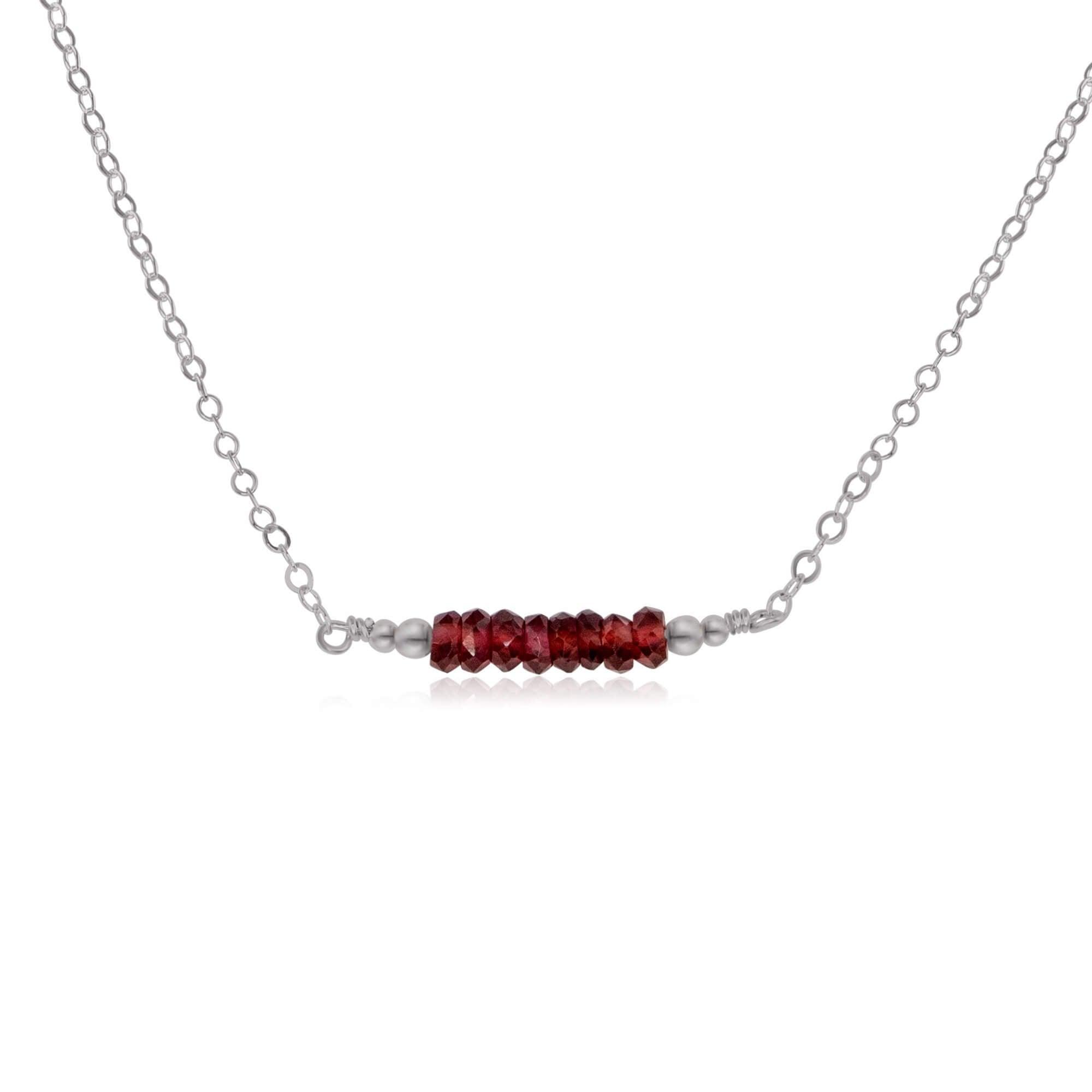Sparkling Red Garnet Faceted Bead Bar Necklace - Elegant Handmade Jewelry for Women | Perfect for Weddings, Parties & Special Occasions