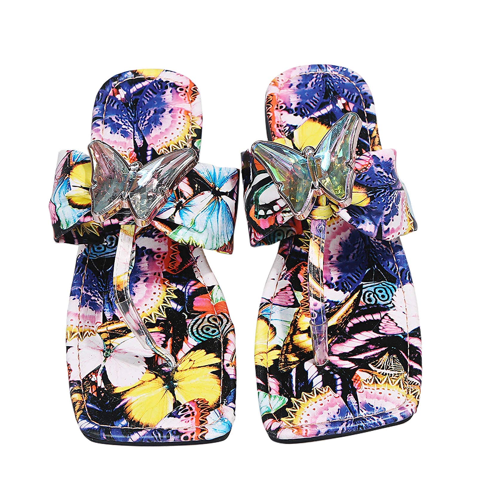 GANE Women's Bohemian Flip Flop Sandals - Comfortable Flat Beach Slippers with Butterfly Clip Toe Design, Plus Size Summer Roman Shoes for Women | Perfect for Beach Vacations, Poolside Lounging & Boho Fashion Outfits
