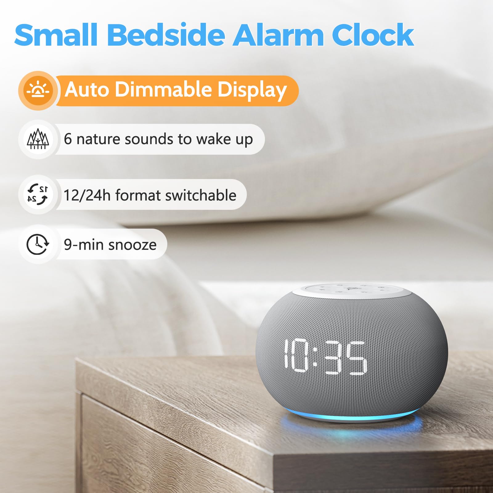 Auto-Dimmable Sound Machine Alarm Clock with Night Light - 20 Soothing Sounds, LED Display & Sleep Timer | White Noise Soother for Baby, Adults & Bedrooms | Perfect for Nursery, Office & Relaxation
