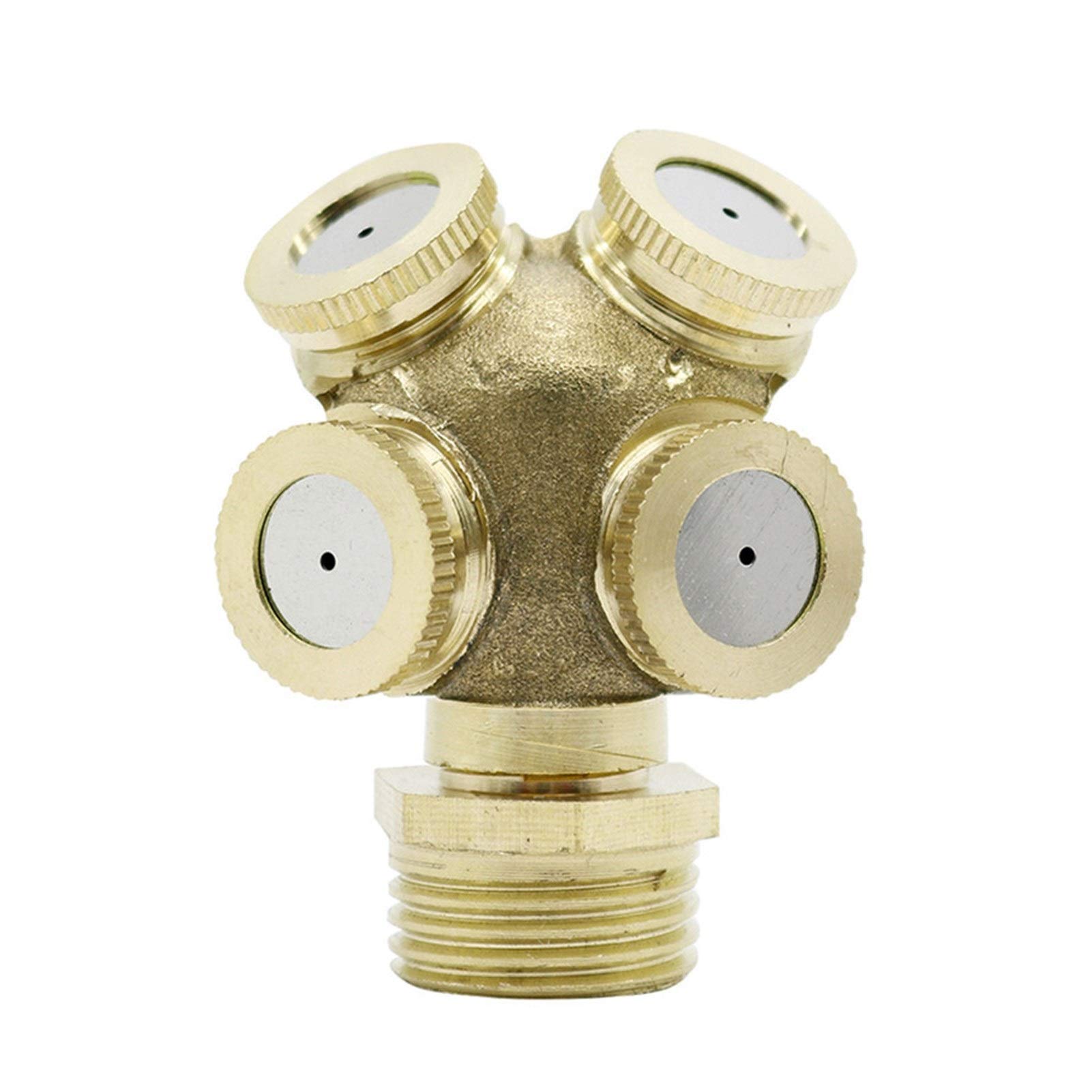 Xiaohu 4-Hole Adjustable Brass Garden Sprinkler - High Pressure Water Spray Nozzle for Lawn Irrigation, Flower Beds & Vegetable Gardens - Durable Outdoor Watering Tool (Black) | Perfect for Backyard, Patio & Landscape Watering Systems