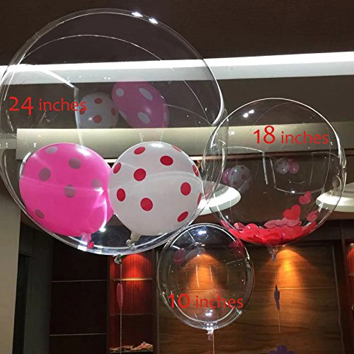 10PCS Clear Round Bubble Balloons - Traceless PVC Balloons for Birthday, Wedding, Party Decorations (No Wrinkles) - Perfect for Indoor/Outdoor Events, Baby Showers & Photo Backdrops