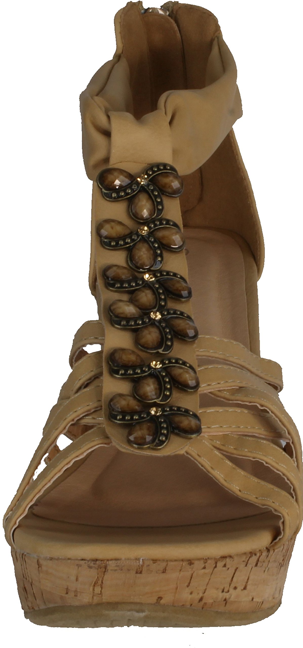 TOP Moda Women's DS-6 Comfortable Wedge Sandals - Stylish Summer Shoes for Beach, Vacation & Casual Outings