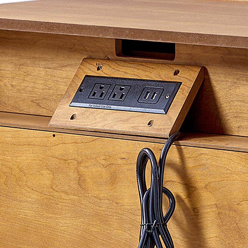 2-Drawer Nightstand with Built-in USB Outlets - Modern Bedside Table for Charging Devices, Perfect for Bedroom, Living Room, or Office
