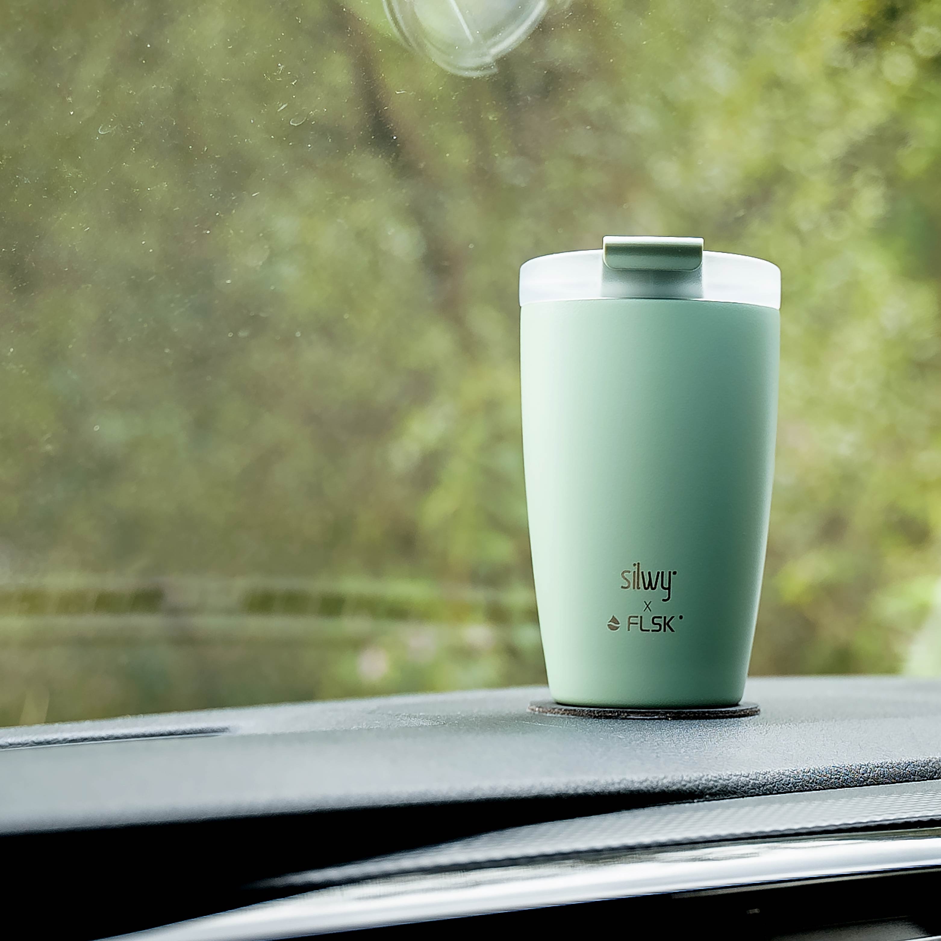 Sage Magnetic Travel Mug - Insulated Stainless Steel Thermos for Coffee & Tea - Perfect for Office, Commuting & Outdoor Activities
