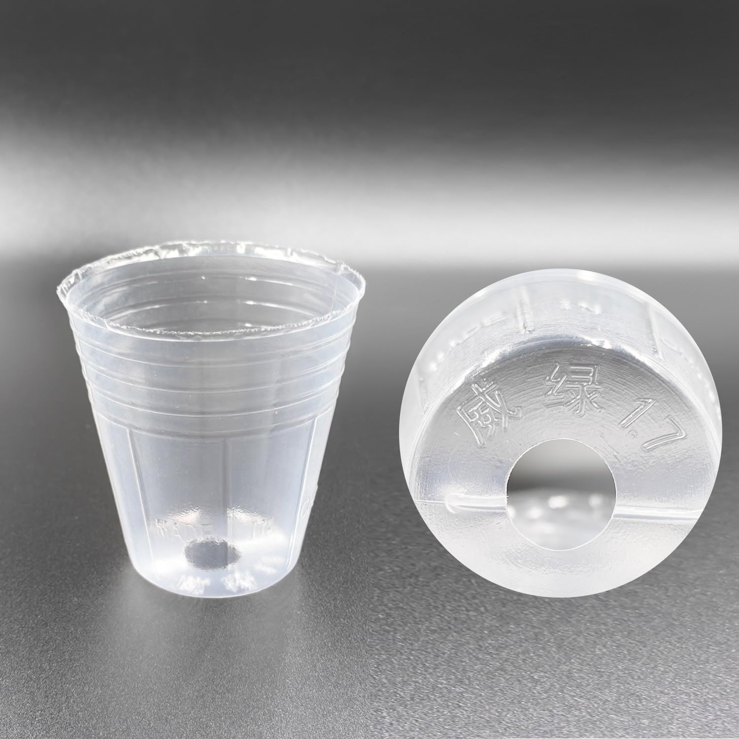 200-Pack 2 Inch Clear Plastic Seed Starter Pots with Drainage Holes - Transparent Round Germination Containers for Indoor Gardening, Herb Growing & Plant Propagation (2.36 Inch Diameter) - Perfect for Windowsill Gardens, Greenhouses & Hydroponic Systems