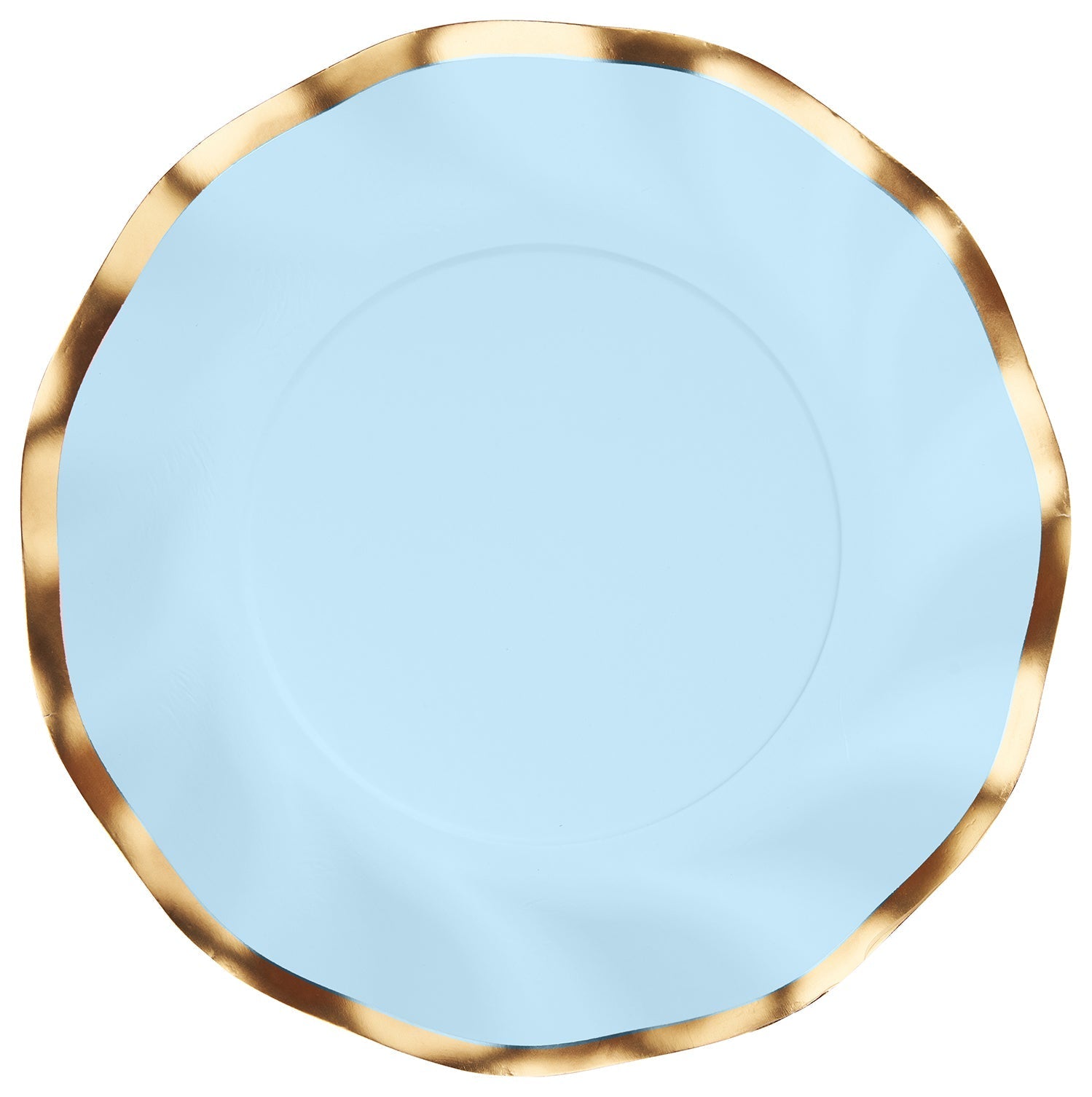 Wavy Salad Plate Set of 8 - Sky Blue Ceramic Dinner Plates for Everyday Use | Perfect for Salads, Appetizers, Desserts & Casual Dining