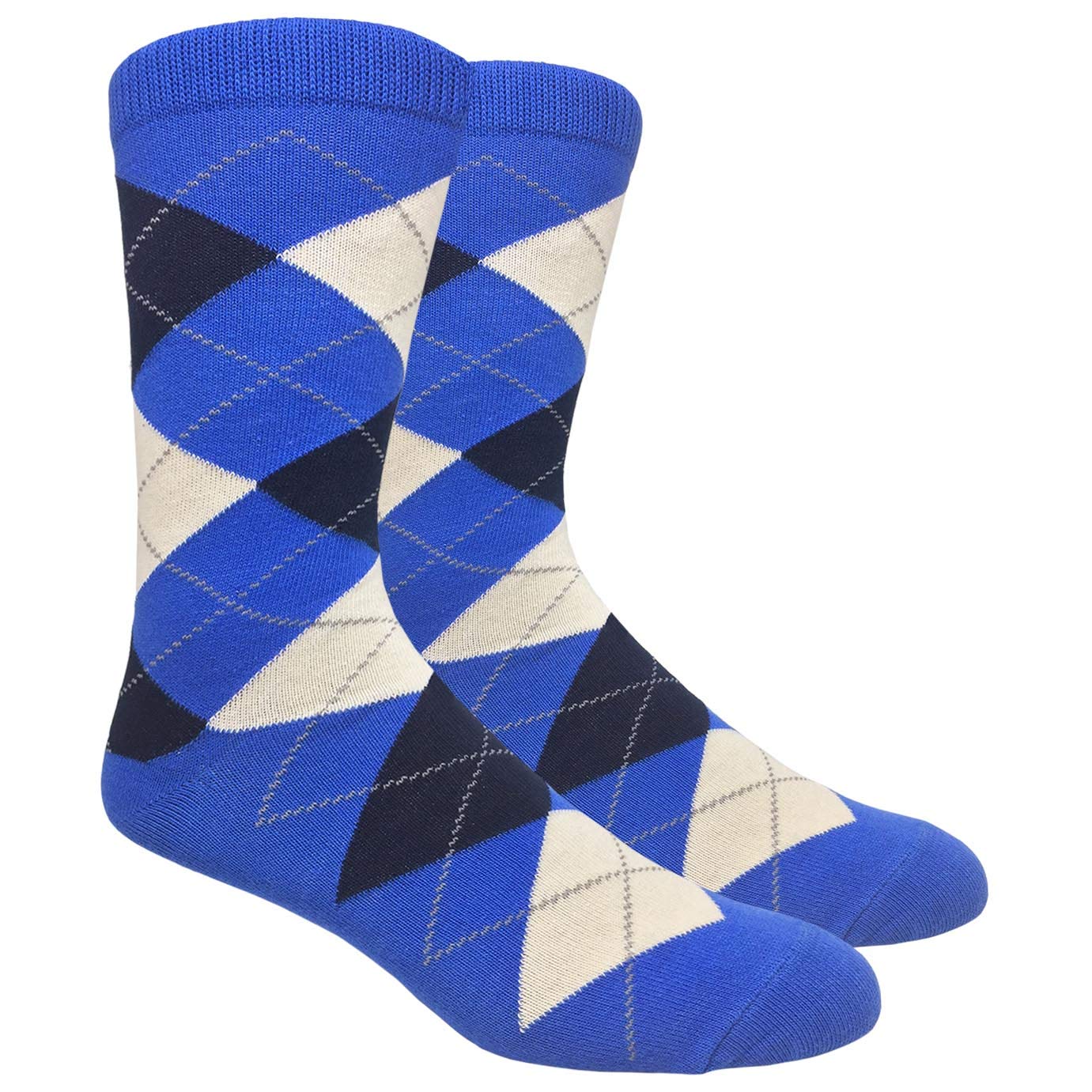Premium Men's Argyle Dress Socks - FineFit Comfort, Assorted Colors (Black, Navy, Gray) - Perfect for Business, Office & Formal Occasions