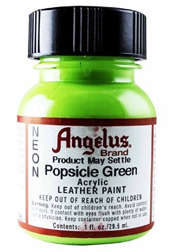 Angelus Neon Popsicle Green Acrylic Leather Paint - Vibrant Custom Shoe & Bag Coloring for DIY Fashion Projects