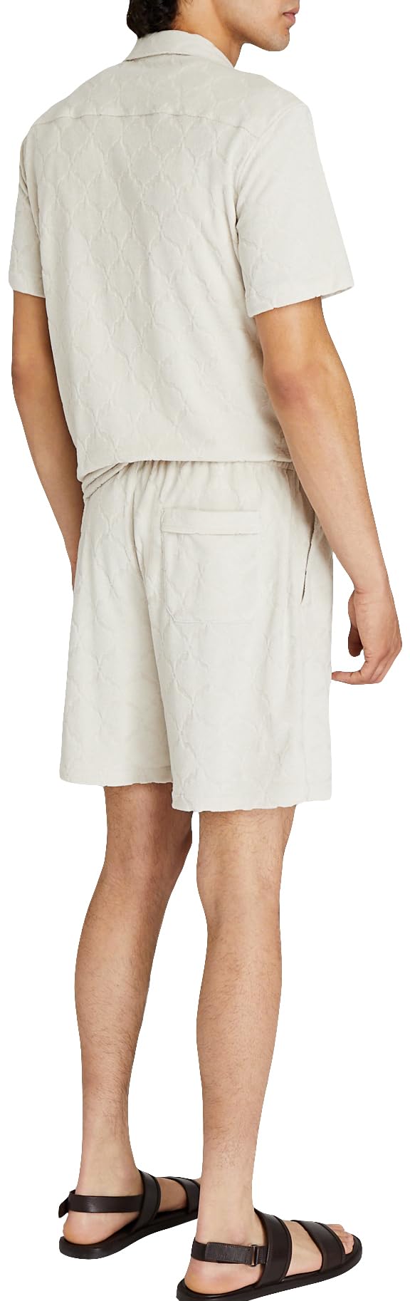 Club Monaco Men's Jacquard Toweling Shorts - Breathable & Stylish Casual Shorts for Summer, Beach, and Lounge Wear