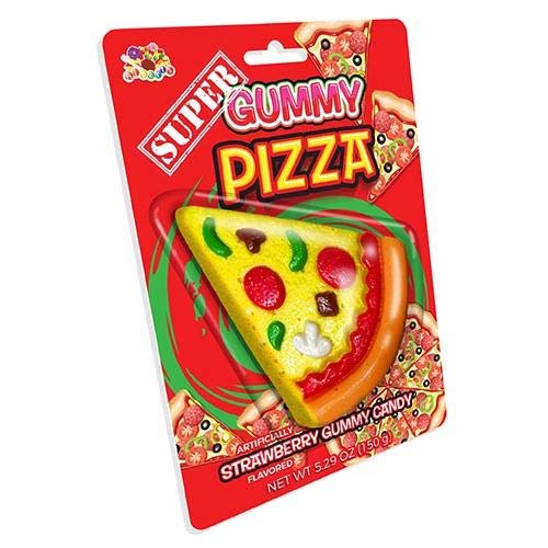 Albert's Super Gummy Pizza Slice Strawberry Flavored Candy - 5.29oz (150g) Bulk Pack - Fun Party Snacks, Movie Night Treats & Birthday Favors