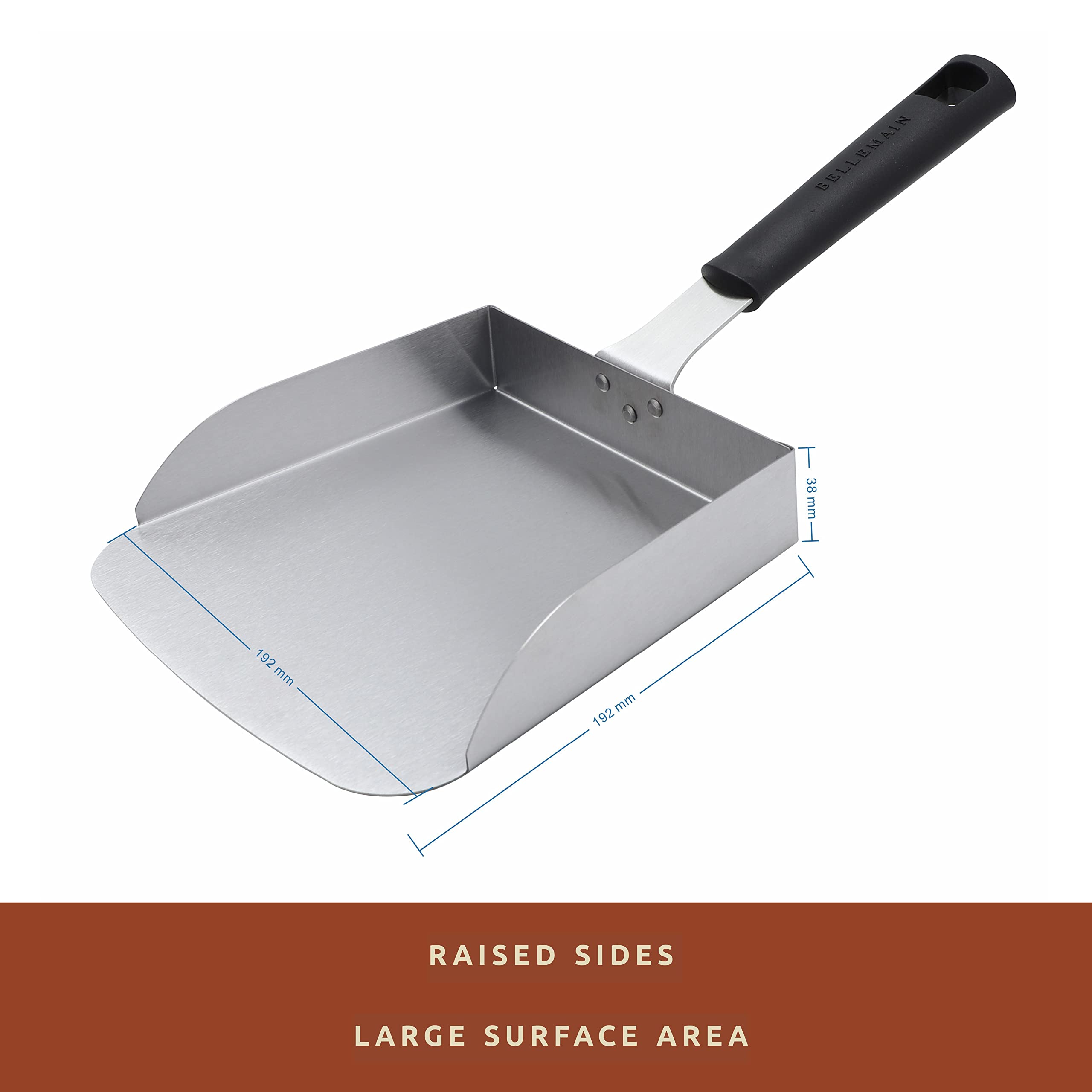 Bellemain Stainless Steel Smash Burger Spatula - Heavy Duty Griddle Scraper Tool for Flat Top Grill, Hibachi & BBQ - Perfect for Burgers, Stir Fry, Pancakes & Cooking on Blackstone Griddle
