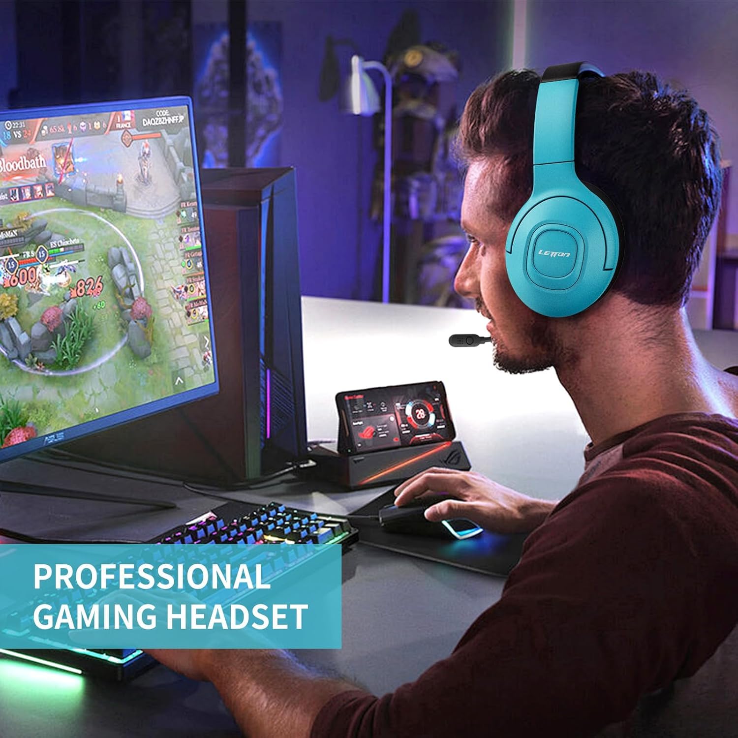 Wireless Gaming Headset with Mic for Nintendo Switch, OLED, Lite, Xbox, PC, PS4, PS5 - 7.1 Surround Sound Bluetooth Headphones with AI Noise Cancellation - 2.4GHz Low Latency Connection for Computer & Laptop - Perfect for Gaming, Streaming & Online Meetings