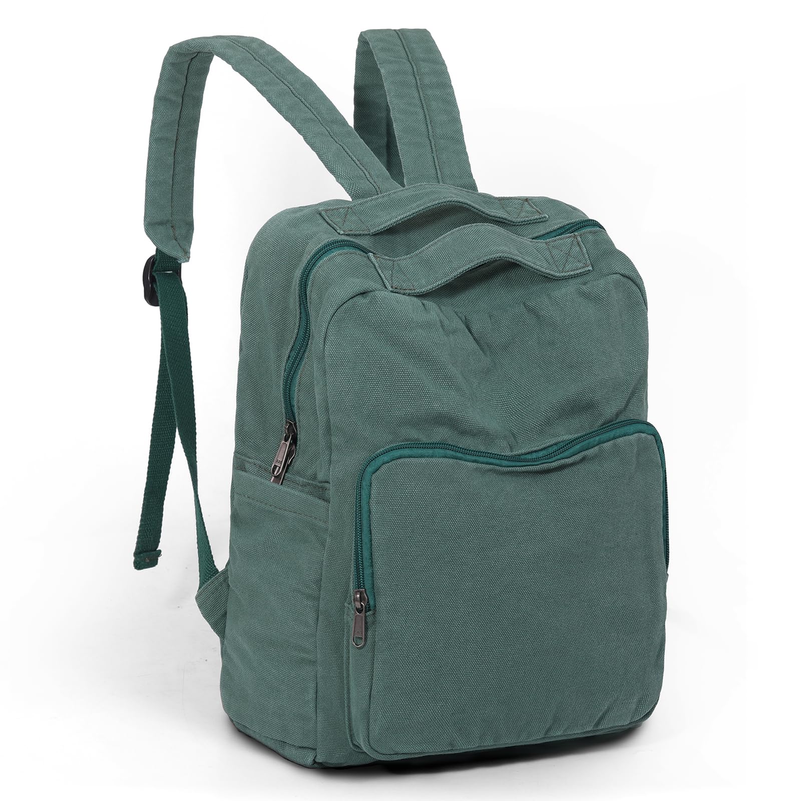 Stylish Vintage Green Canvas Mini Backpack for Women & Teen Girls - Cute Aesthetic Small Purse Bookbag for School, Travel & Everyday Use