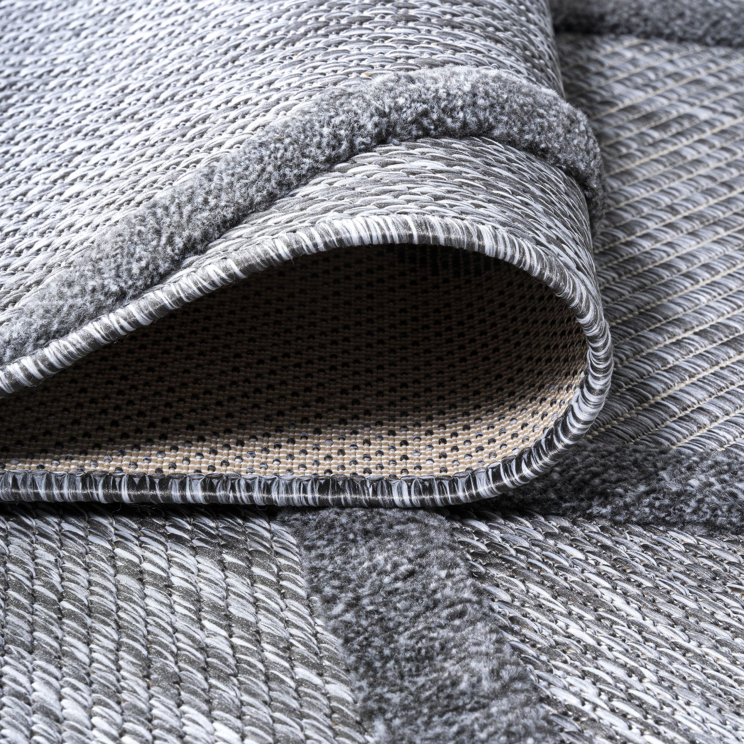 JONATHAN Y IBZ101A-3 Bohemian Geometric Indoor/Outdoor Area Rug - Diamond Trellis Design, Easy Cleaning, Non-Shedding, 3x5 Feet, Dark Gray - Perfect for Bedroom, Kitchen, Backyard, Patio & Porch Decor