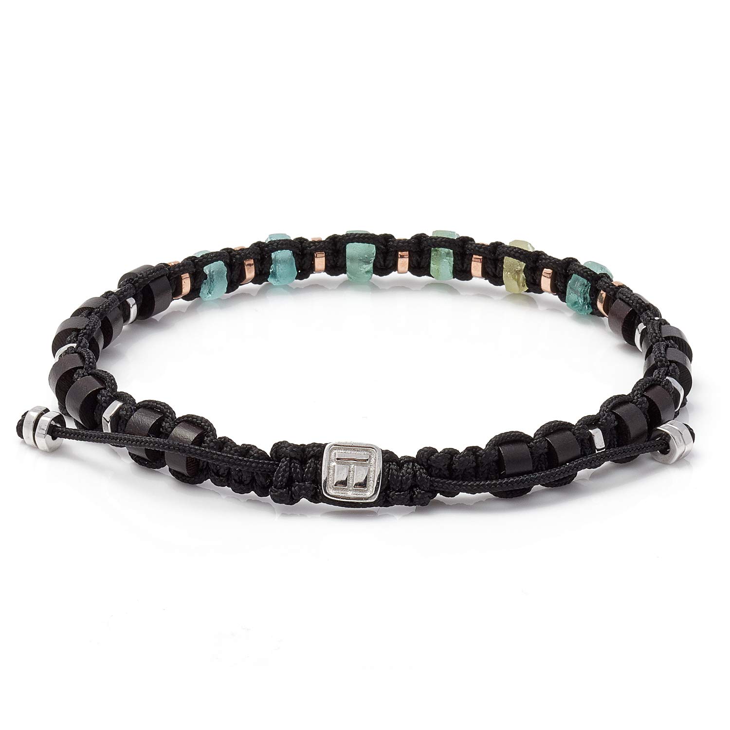Men's Green Roman Glass Macrame Imperial Bracelet – Handmade Beaded Jewelry for Men, Unique Gift for Him, Perfect for Casual Wear & Special Occasions