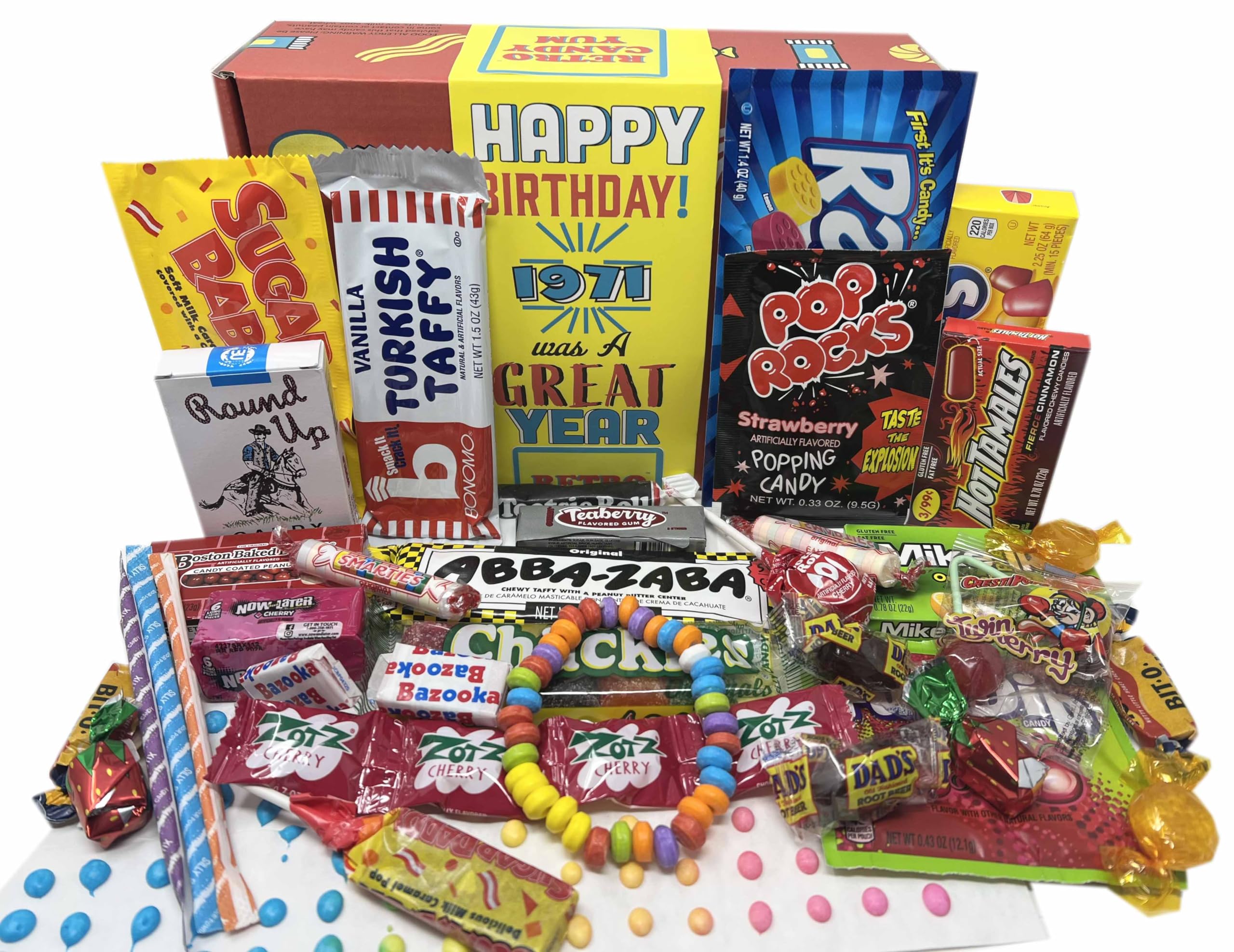 1971 Nostalgic Candy Gift Box - 54th Birthday Present for Men & Women Born in 1971 | Retro Candy Mix from Childhood | Perfect for Birthday Parties, Surprise Gifts & Memory Lane Trips