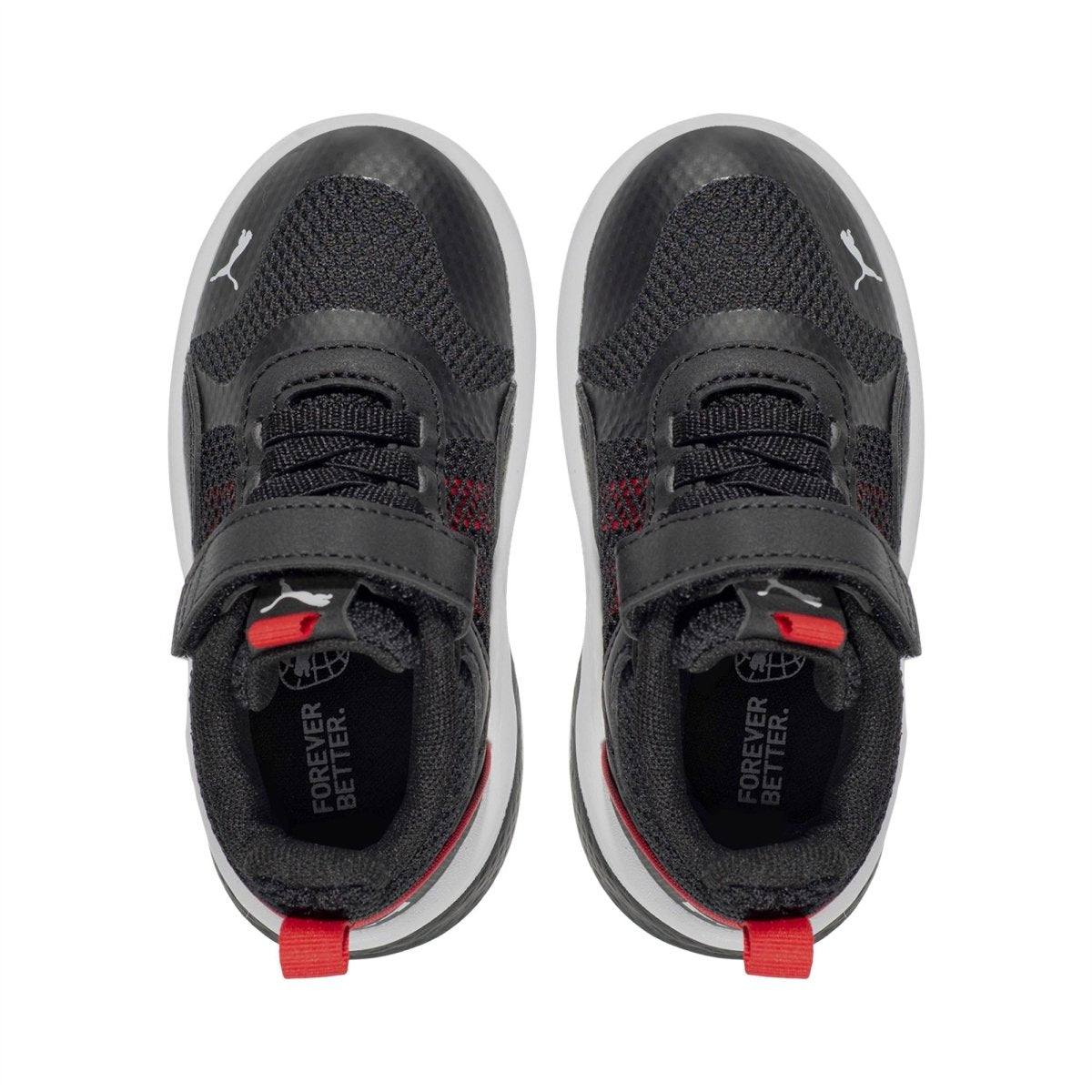 PUMA KIDS ANZARUN Running Shoes for Boys & Girls - Black/Red - Lightweight & Comfortable for School, Sports & Daily Activities