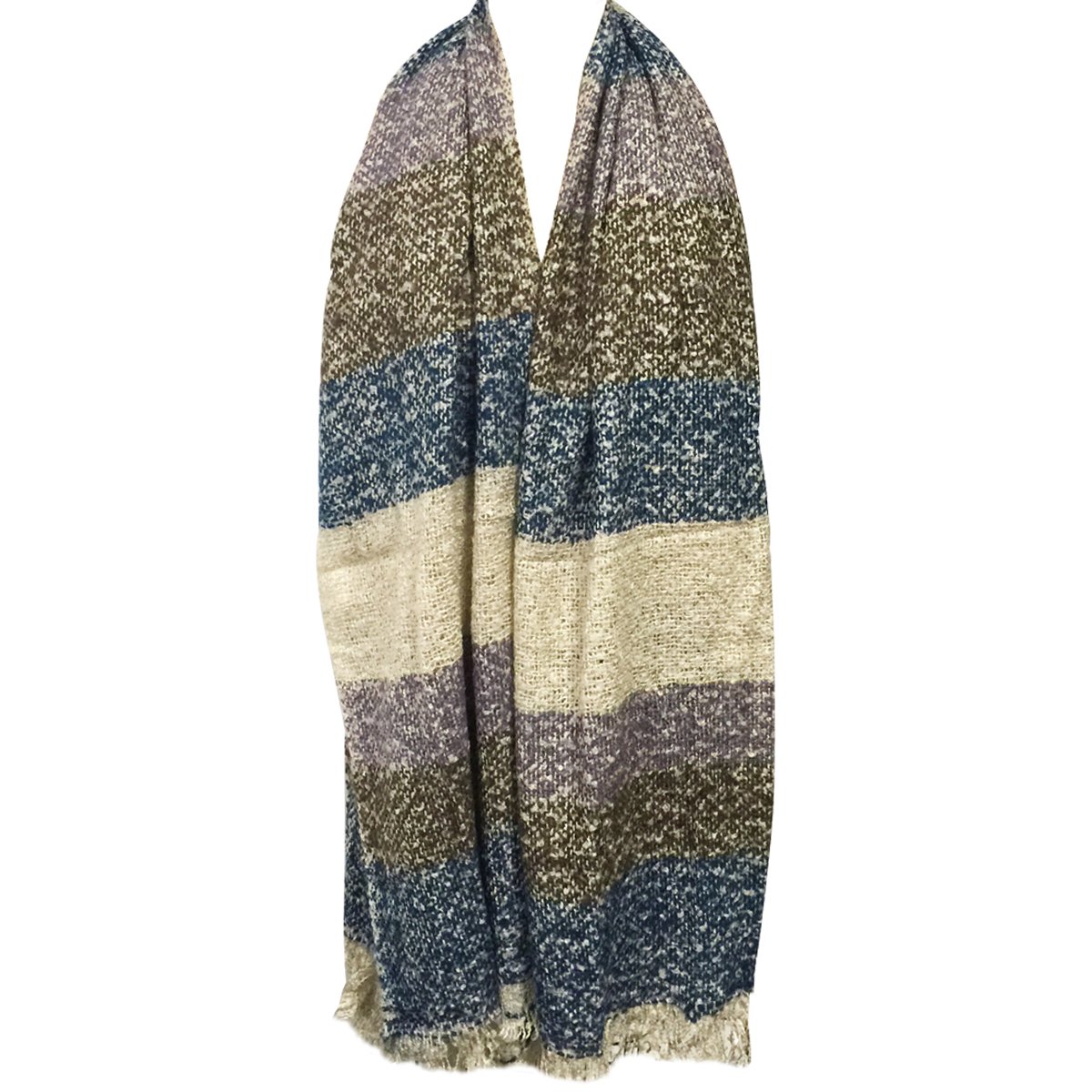 Cozy Warm Winter Shawl Wrap Scarf with Tassels - Soft Plaid Blanket Scarf for Women - Perfect for Cold Weather, Office, Travel & Holiday Gifts