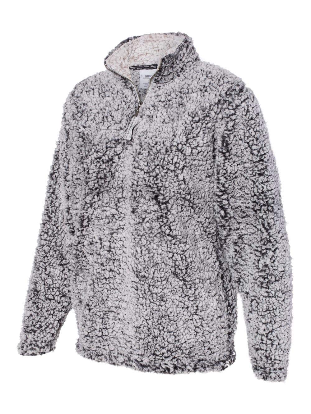 J. America Epic Sherpa Fleece Jacket - Black Heather - Medium Size - Cozy Winter Wear for Outdoor Activities & Casual Style