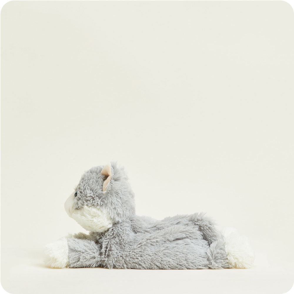Gray Cat Plush Warmies - Soft & Cozy Microwavable Heating Pad for Pain Relief & Stress Relief - Perfect for Cuddling, Relaxation & Gifts