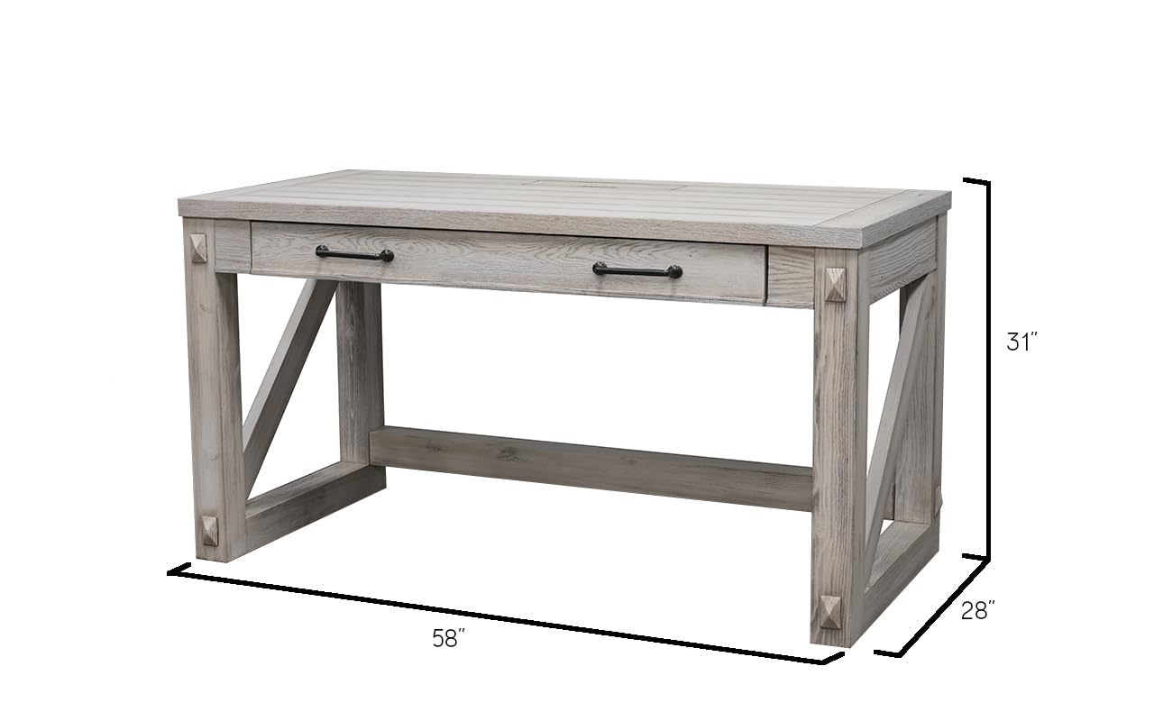Martin Furniture Avondale White Writing Desk - Modern Home Office Desk with Drawer | Perfect for Small Spaces, Study Rooms & Remote Work