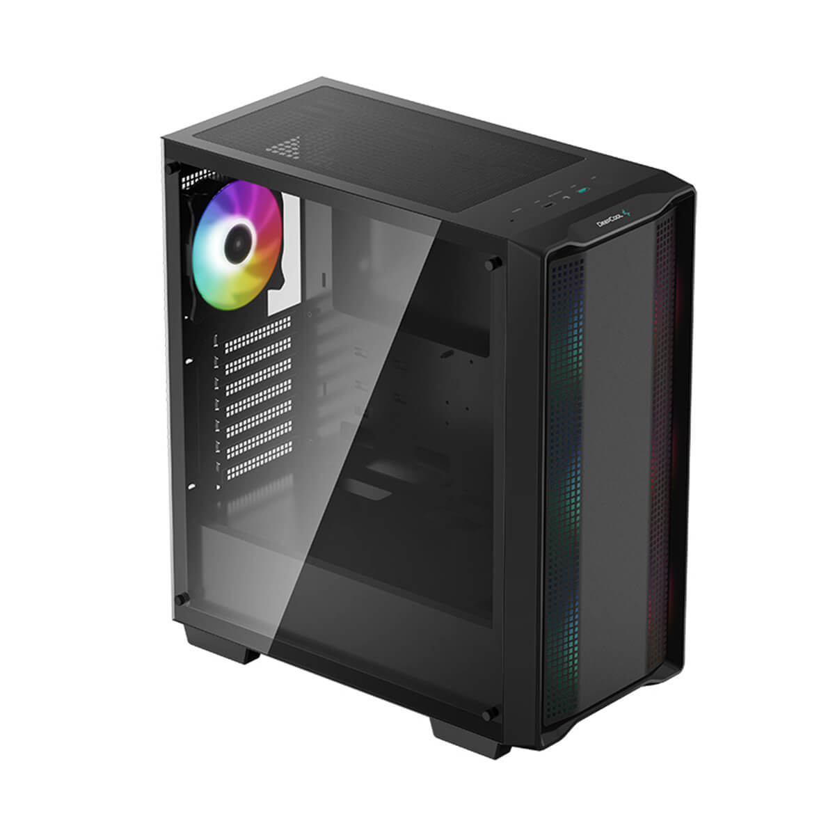 Deepcool CC560 V2 ARGB Mid Tower Computer Case - Tempered Glass Side Panel, Black | High Airflow PC Gaming Case for Home & Office Setup