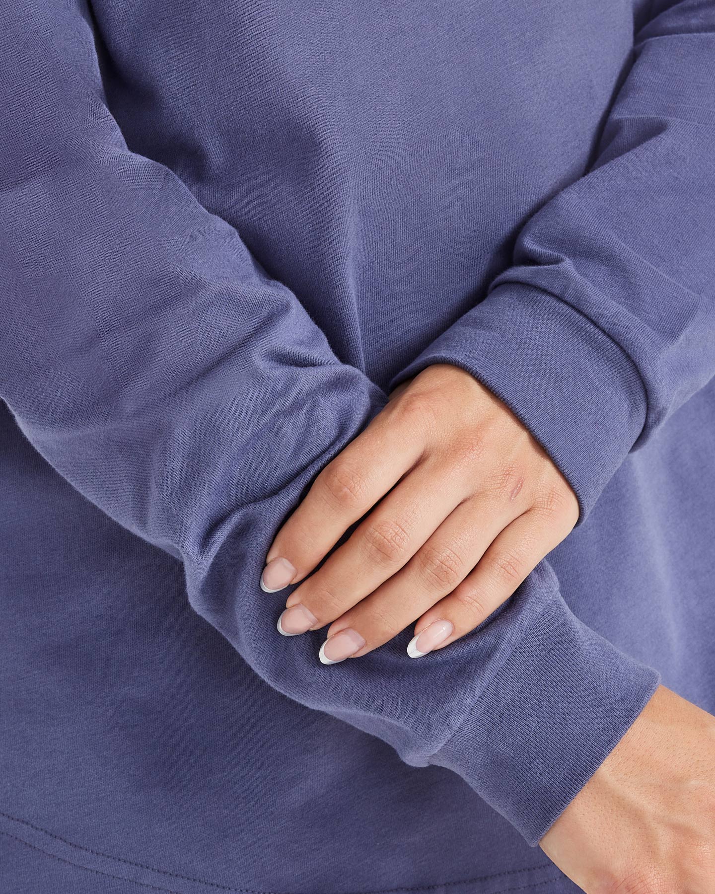 Oversized Long Sleeve Club T-Shirt for Women | Slate Blue Casual Wear | Perfect for Lounge, Streetwear & Everyday Outfits