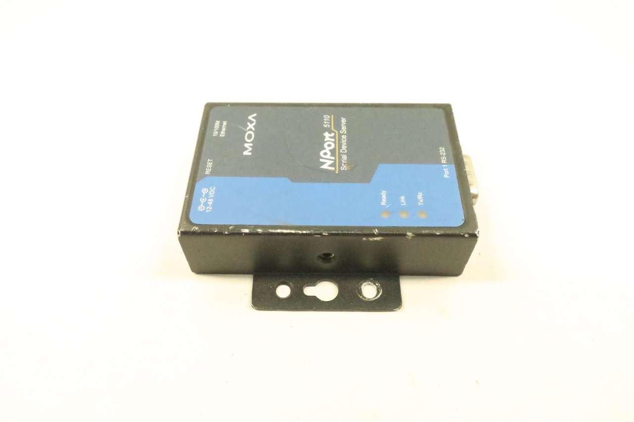 MOXA NPORT 5110 Serial Device Server - 12-48V DC, 200mA, Rev 2.0, RS-232 (D539724) - Industrial Networking Solution for Remote Serial Communication & Automation Control