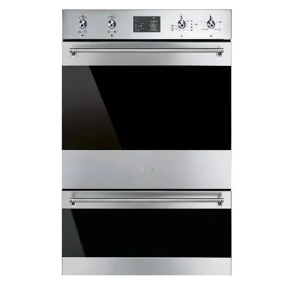 Smeg 60cm Classic Thermoseal Double Pyrolytic Oven in Stainless Steel - Professional Kitchen Appliance for Baking, Roasting & Self-Cleaning | Perfect for Home Chefs & Modern Kitchens