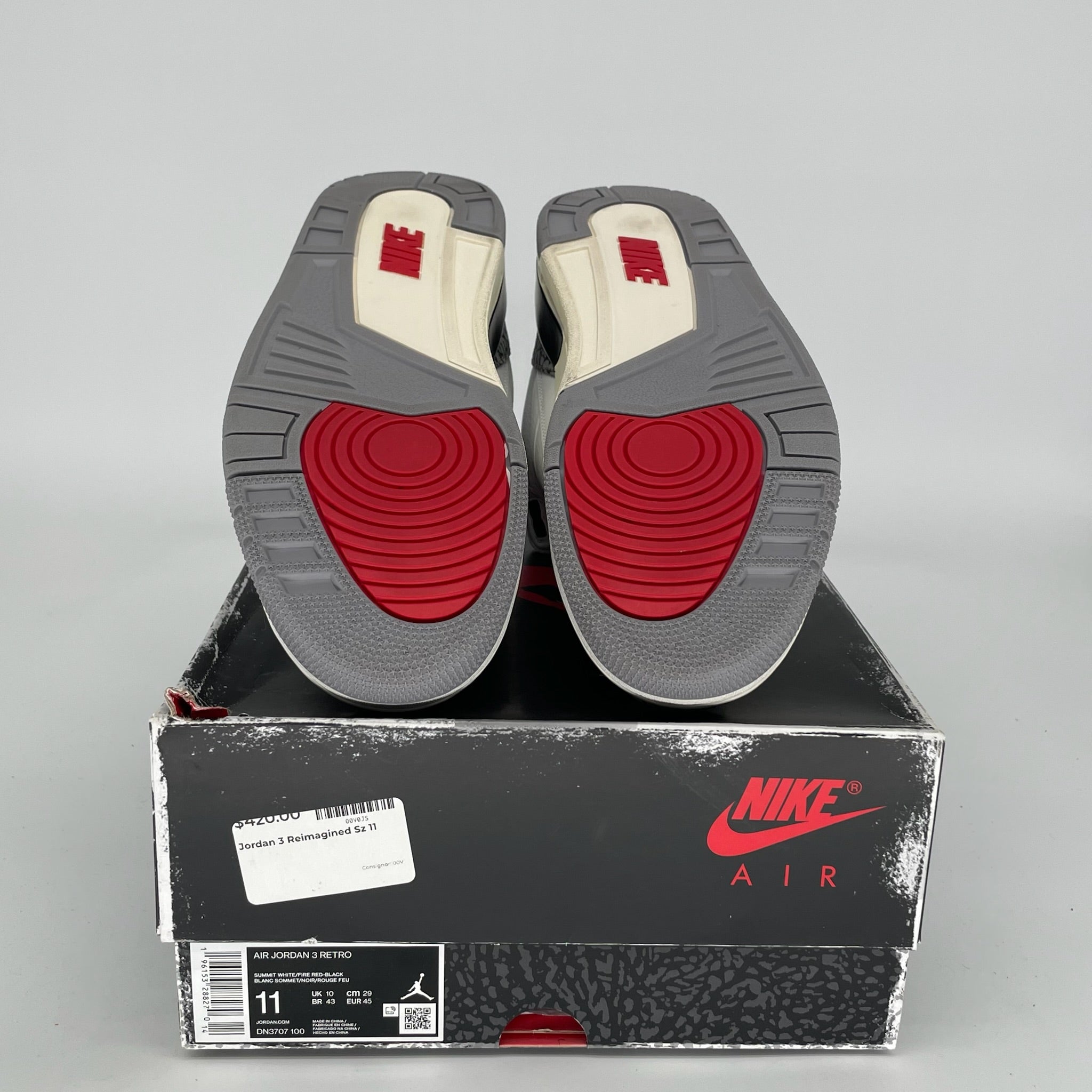 Original Air Jordan 3 White Cement Reimagined Men's Basketball Shoes - Size 11 (DN3707-100) | Retro Sneakers for Streetwear & Casual Outfits