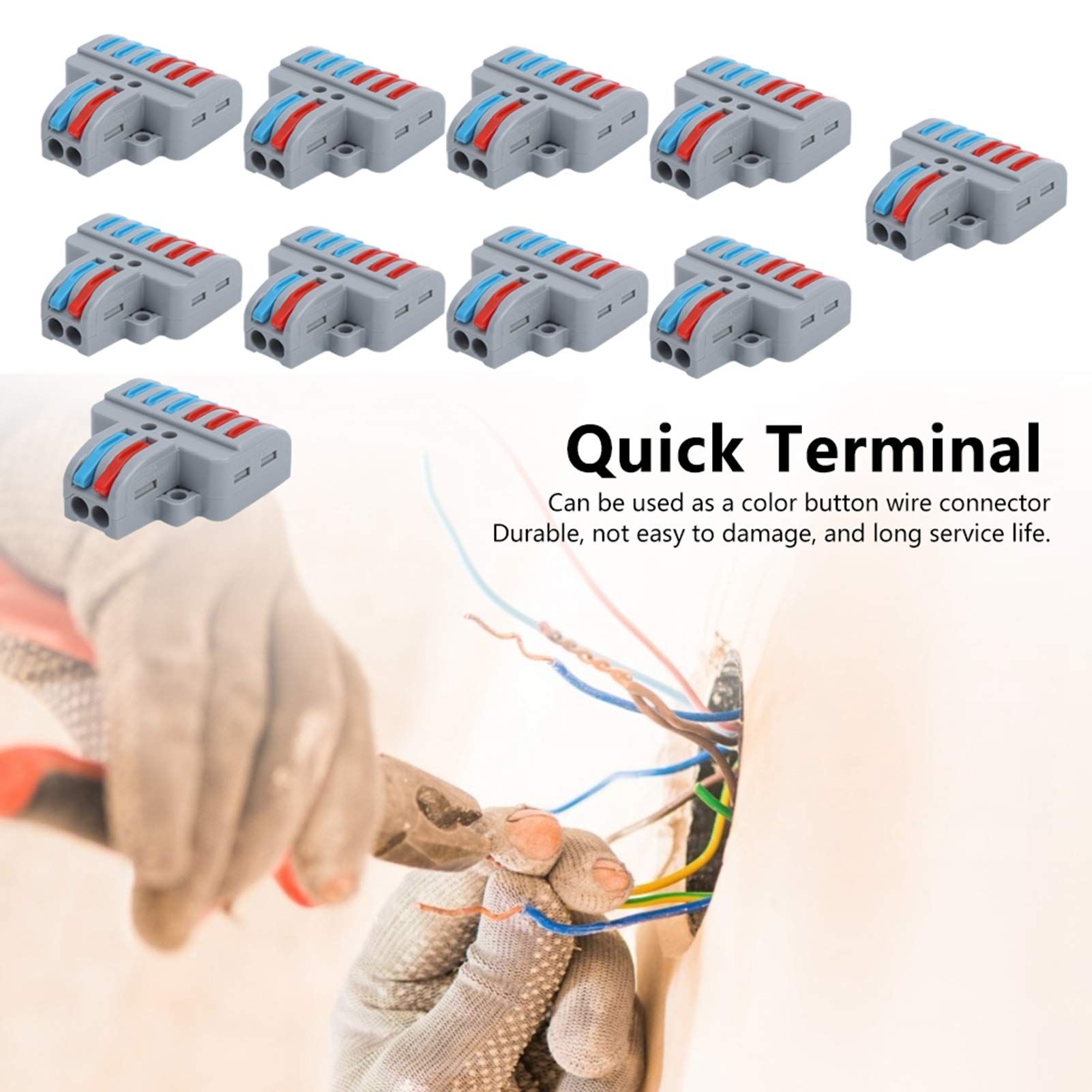 10pcs LT-623 ABS Plastic Terminal Blocks - 2 Inlet 6 Outlet Electric Cable Connectors for Home Wiring, DIY Projects & Electrical Repairs | Durable Wiring Connectors for Secure Connections
