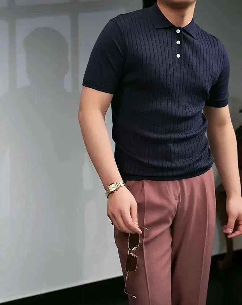 British Polo Collar T-Shirt for Men - Classic Casual Cotton Shirt for Everyday Wear, Work & Outings