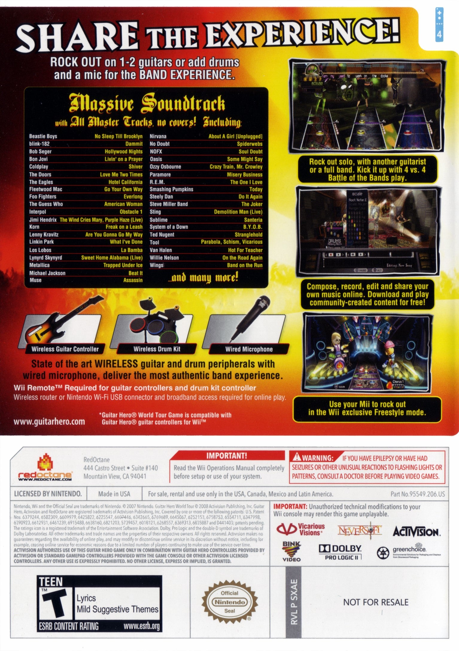 Guitar Hero World Tour - Complete Band Bundle with Guitar, Drums & Microphone - Rock Out Like a Pro | Perfect for Parties, Game Nights & Music Lovers