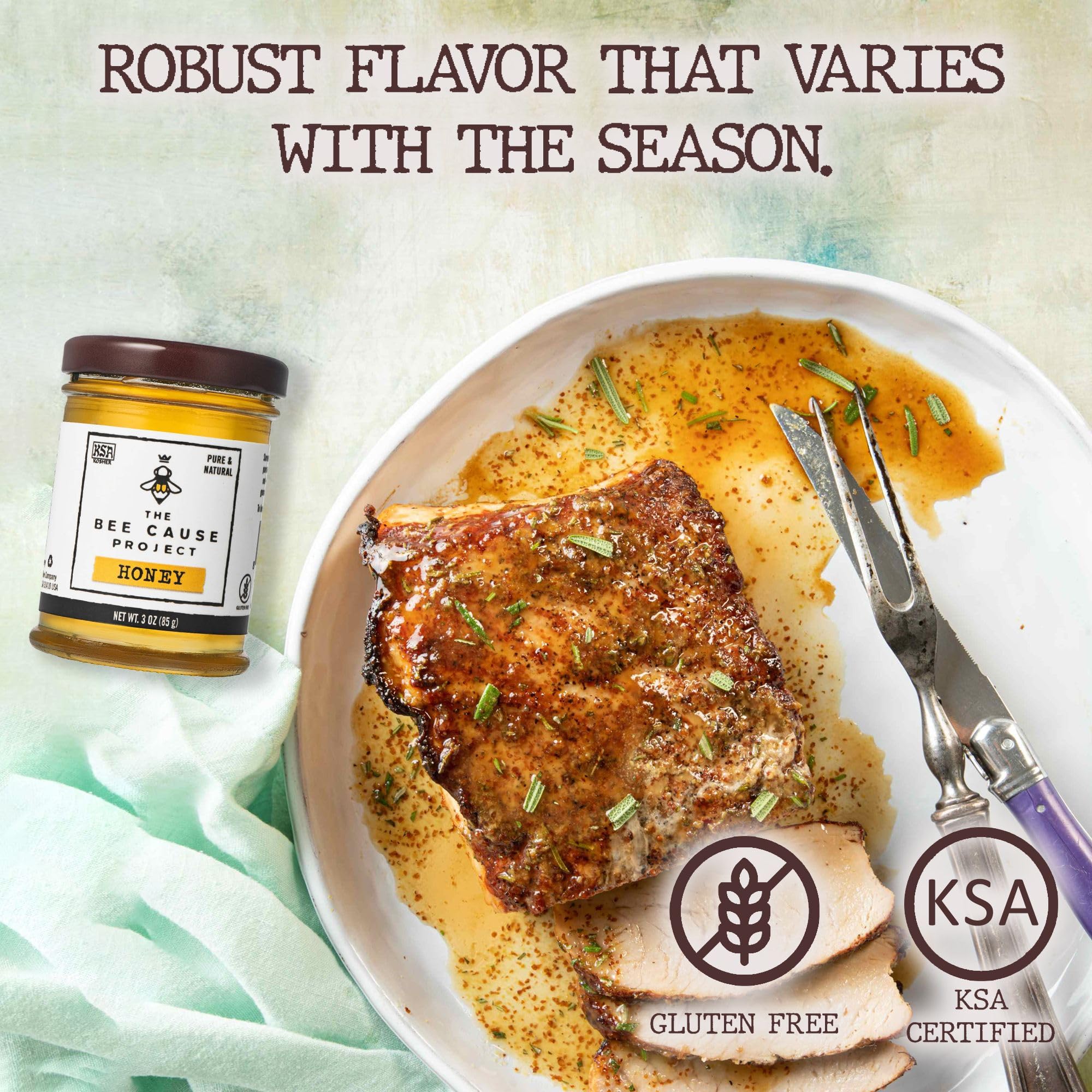 Pure Raw Honey by Savannah Bee Company - Unfiltered, Natural, All-Natural Sweetener for Tea, Baking & Healthy Breakfasts
