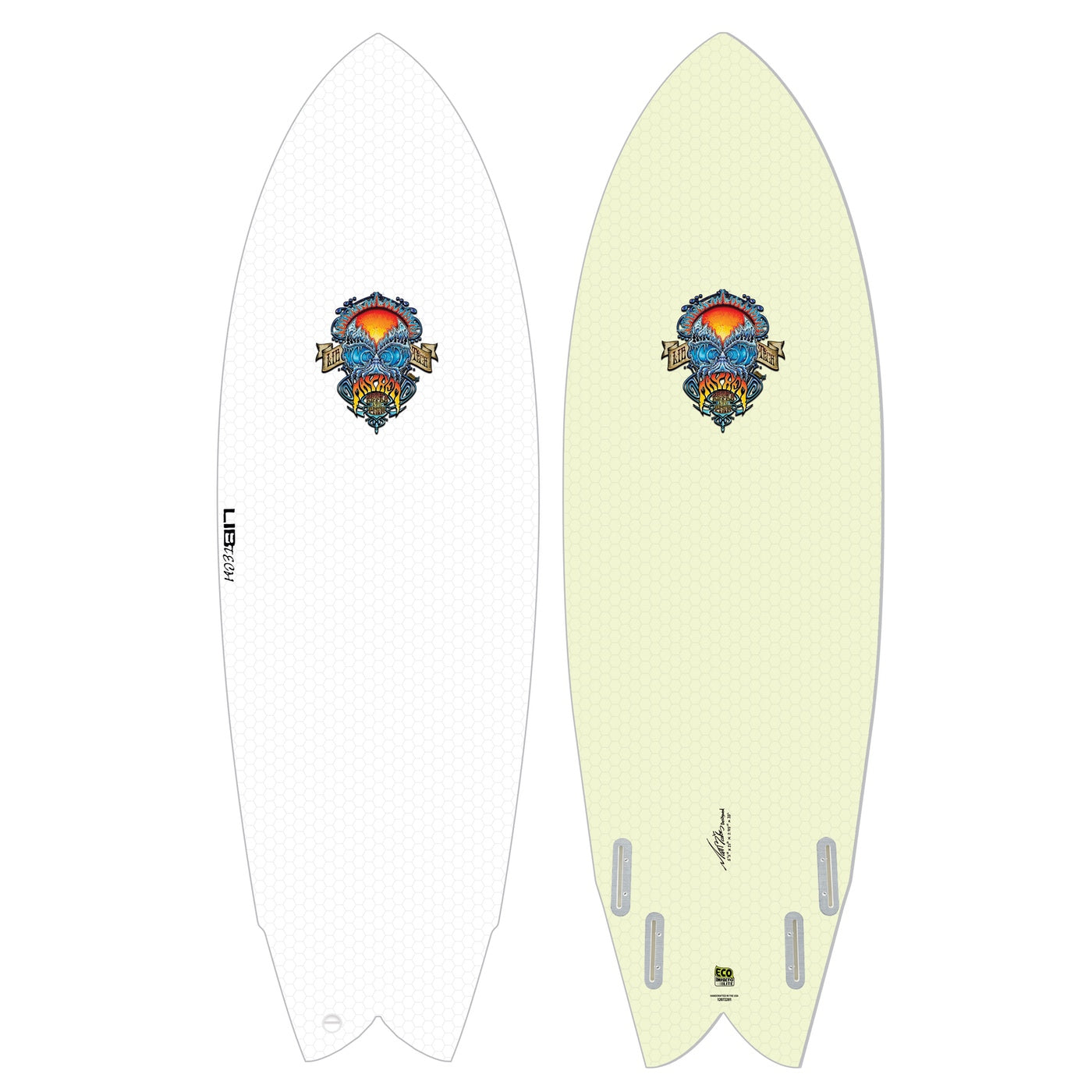 Libtech Lost RNF Retro Fish 5'5 Surfboard - FCSII Fin Compatible - Perfect for Small Waves & Fun Surfing Sessions