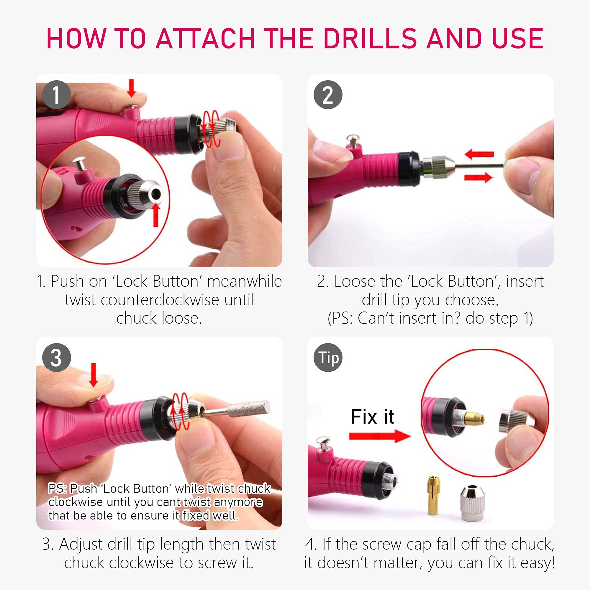 Professional Electric Nail Drill Machine 20000 RPM - Acrylic & Gel Nail E-File for Salon & Home Use, Perfect for Beginners & DIY Manicures (Great for Nail Art, Extensions & Pedicures)