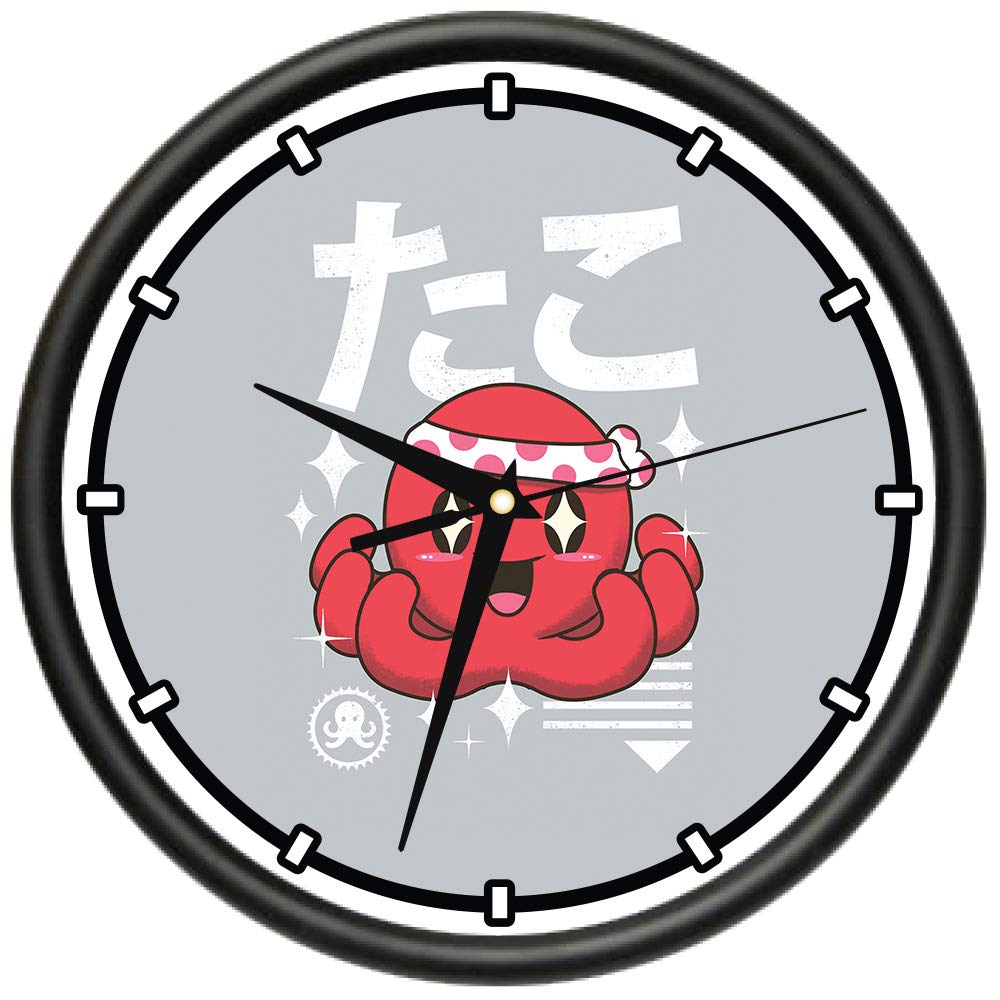 SignMission Cute Octopus Wall Clock - Silent Quartz Movement for Home, Office, School & Bedroom Decor | Perfect Gift for Kids & Anime Lovers | Dorm, Classroom & Nursery Decoration