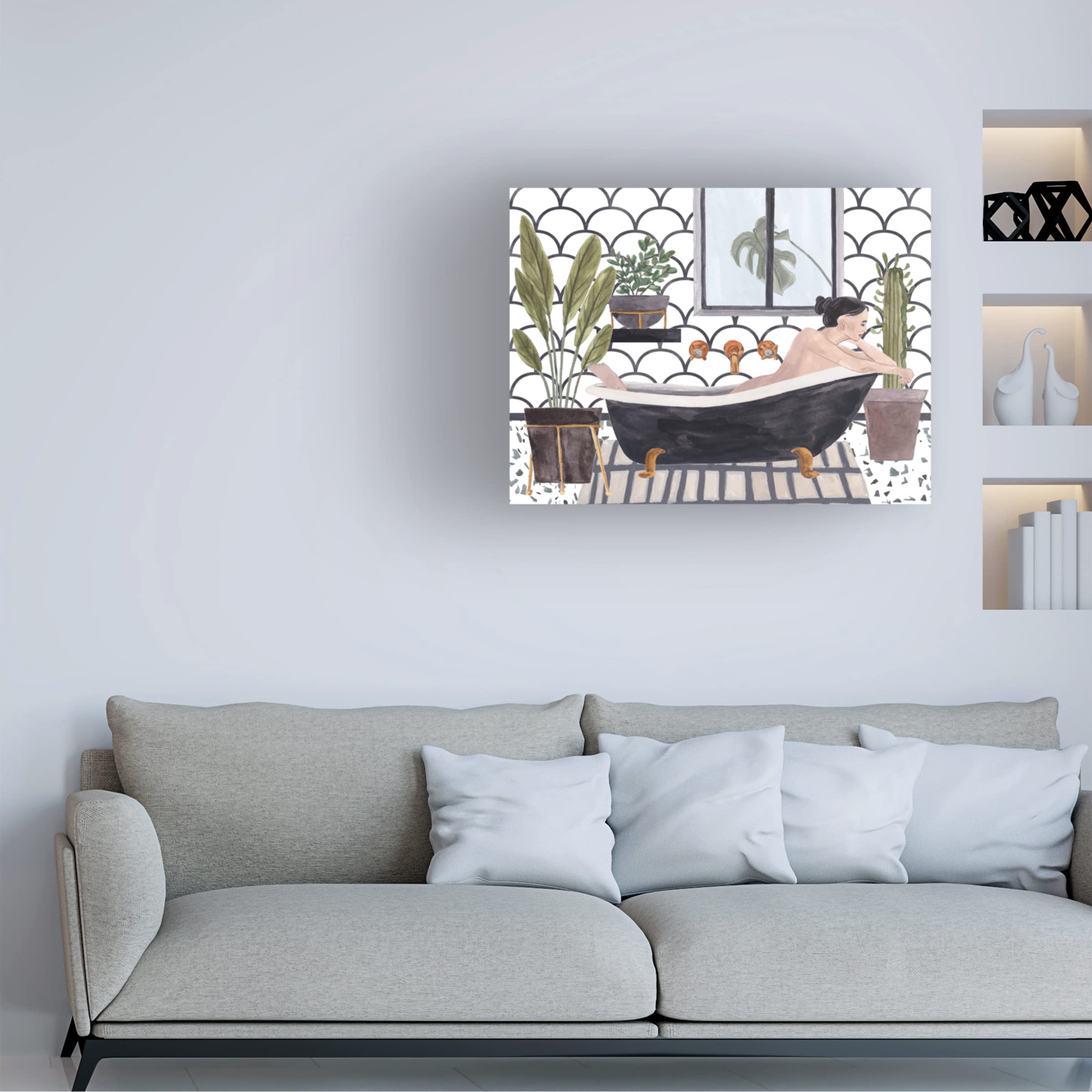 Trademark Fine Art 'Meeting Myself I' Canvas Wall Art by Melissa Wang - Modern Abstract Painting for Living Room, Bedroom & Office Decor
