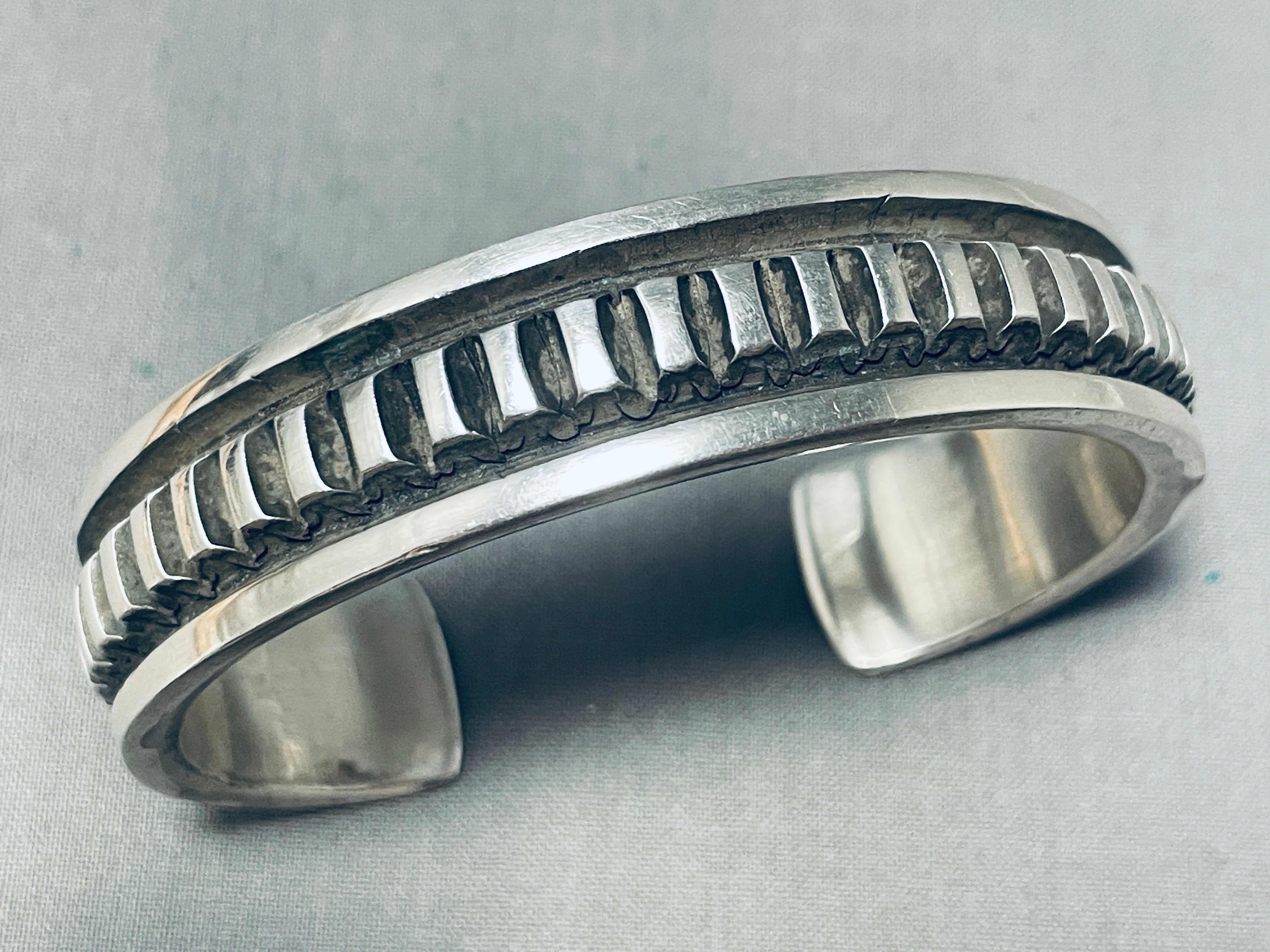 Authentic Navajo Sterling Silver Bear Cuff Bracelet - 104 Grams Heavy Duty Handmade Jewelry for Women & Men - Perfect for Boho, Western & Native American Fashion