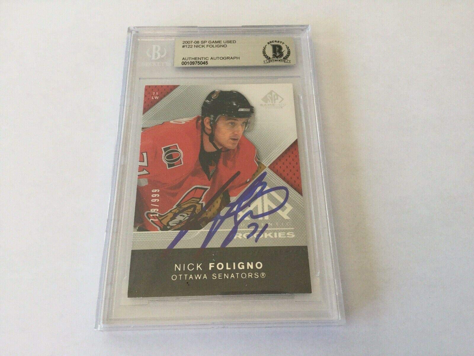 Nick Foligno Autographed Hockey Rookie Card - Beckett BAS COA Certified & Slabbed - Collectible Memorabilia for NHL Fans & Sports Card Enthusiasts - Perfect for Display, Gifts, and Investment