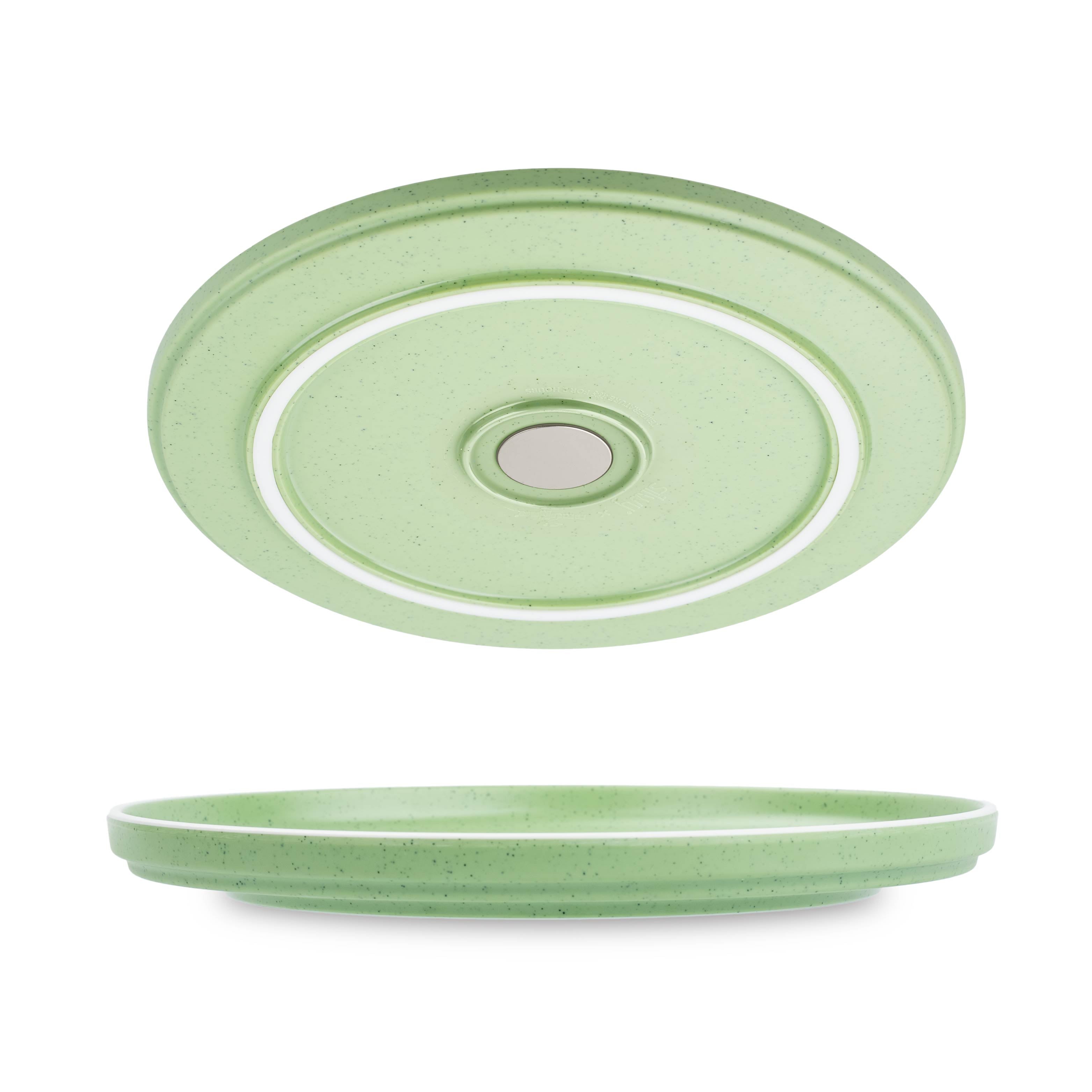 DOLOMIT GREEN Plastic Plates with Magnet - 25 cm Set for Picnics, Camping & Outdoor Dining