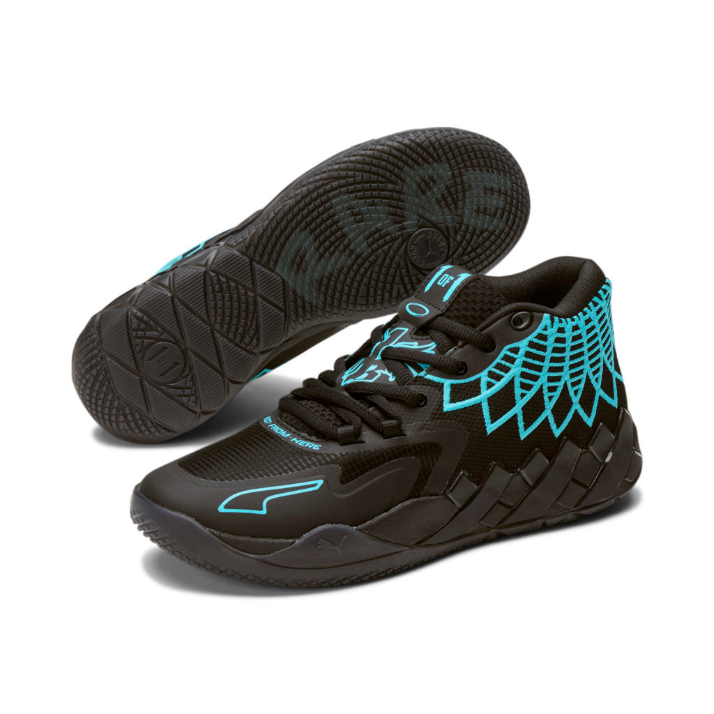 Puma MB1 Lamelo Ball Basketball Shoes - Buzz City Black Blue Atoll - High-Performance Sneakers for Men - Perfect for Streetball, Training & Casual Wear