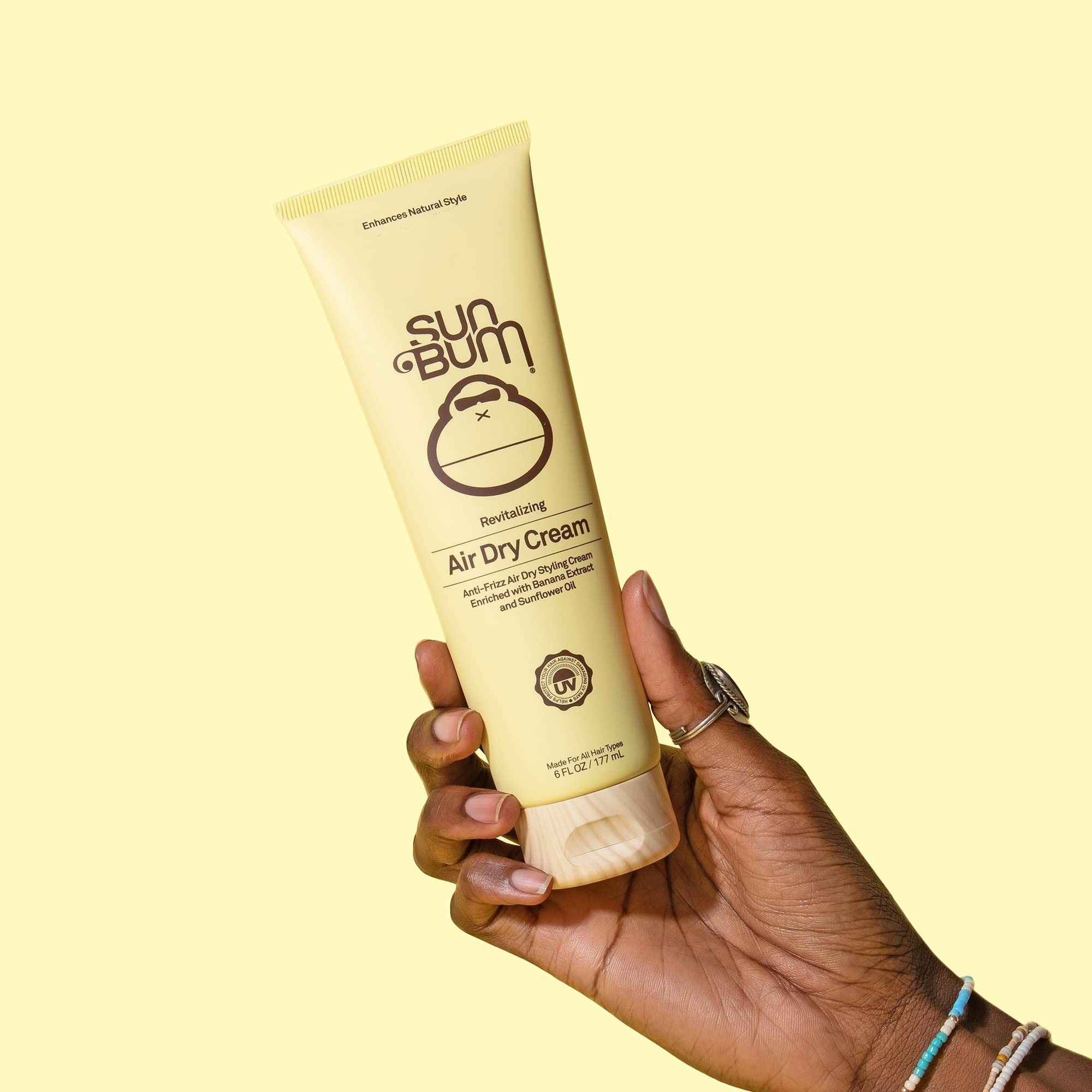 Sun Bum Revitalizing Air Dry Cream - Lightweight Leave-In Conditioner for Frizz Control & Shine - Perfect for Beach Waves, Pool Days & Summer Hair Care