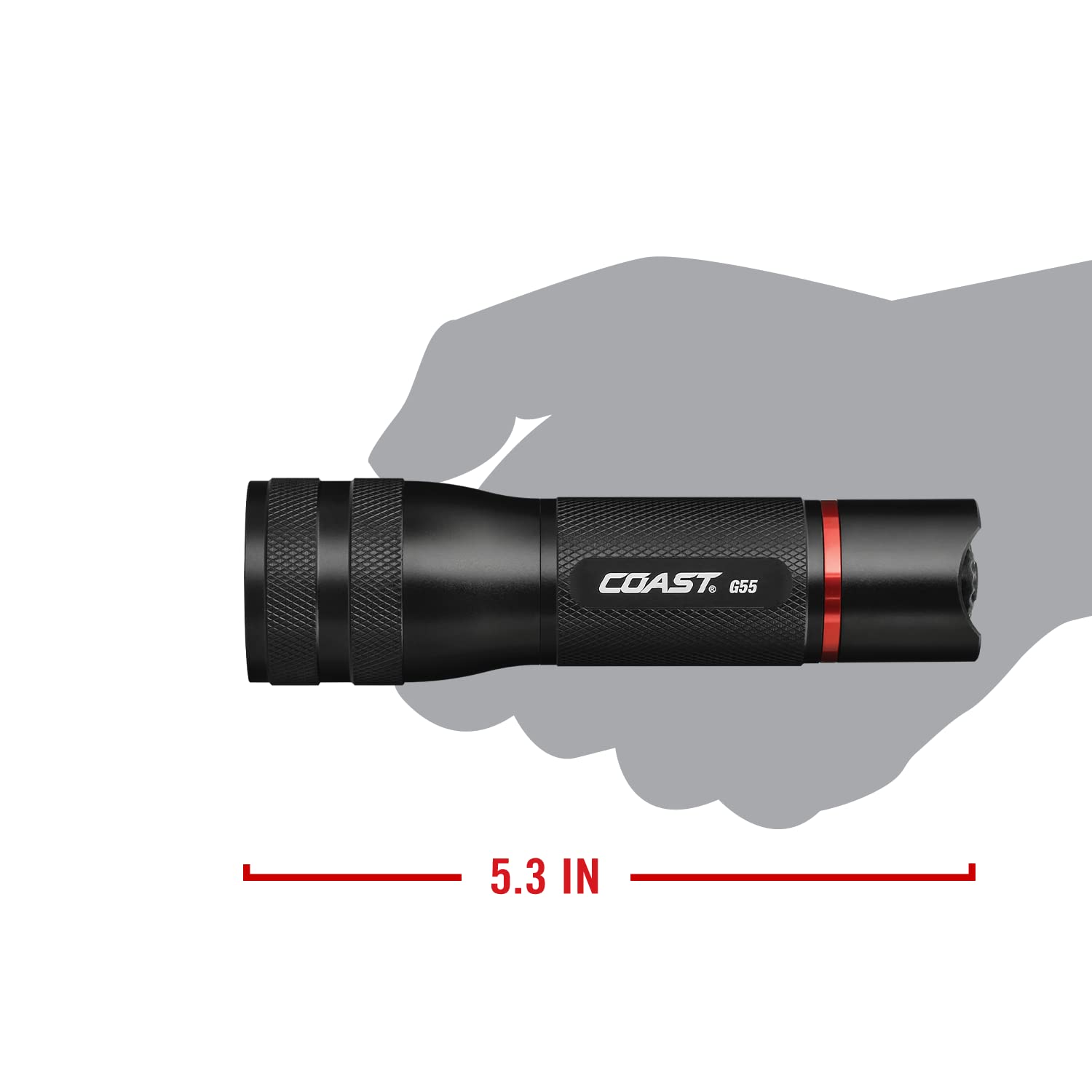 Coast® G55 750 Lumen Adjustable Focus LED Flashlight with Batteries Included - Perfect for Camping, Hiking, Emergency & Outdoor Adventures