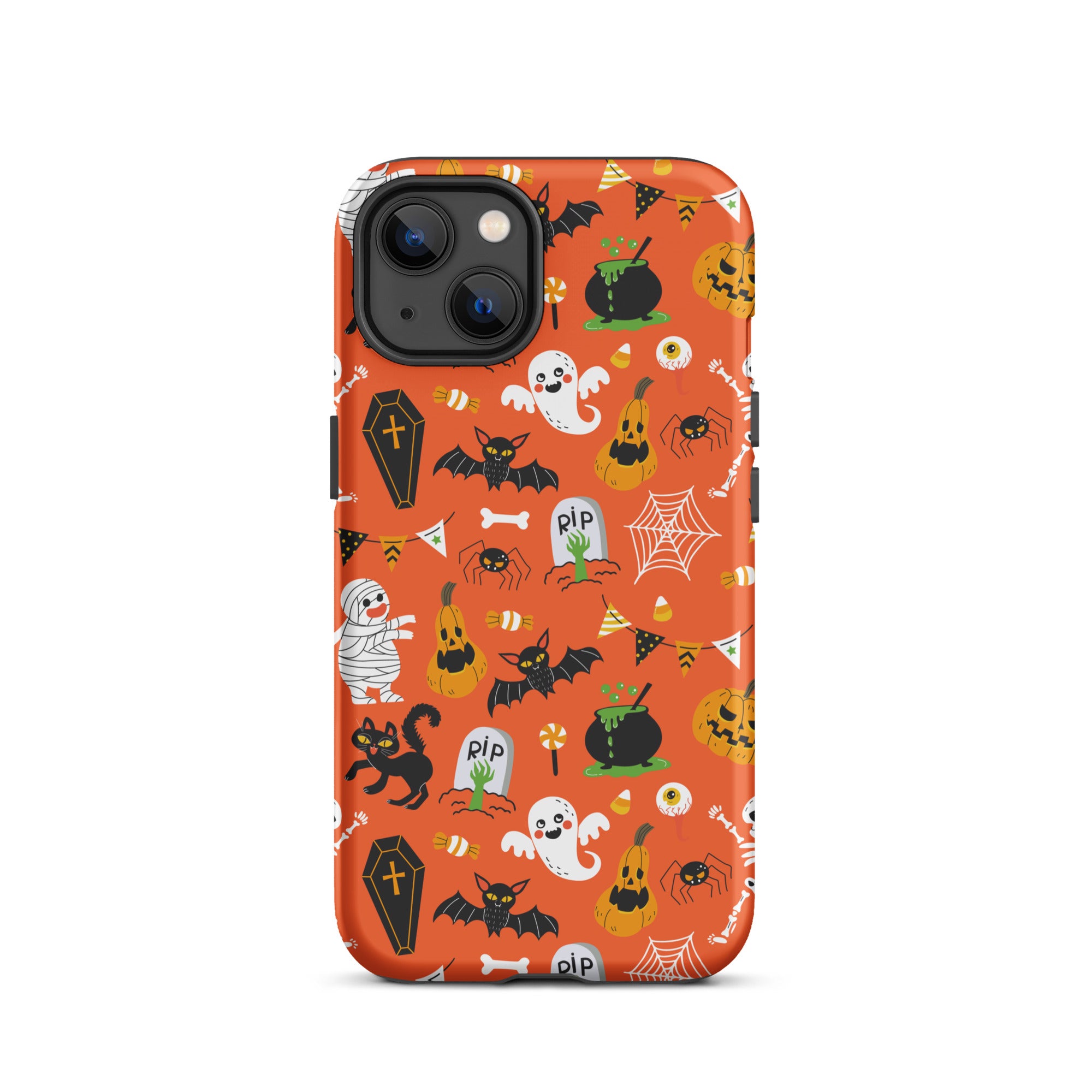 Spooky Night Guardian Premium iPhone Case - Halloween Protective Cover for iPhone 13/14/15 Pro Max - Cute Ghost Design Shockproof Phone Case for Night Out, Party & Daily Use