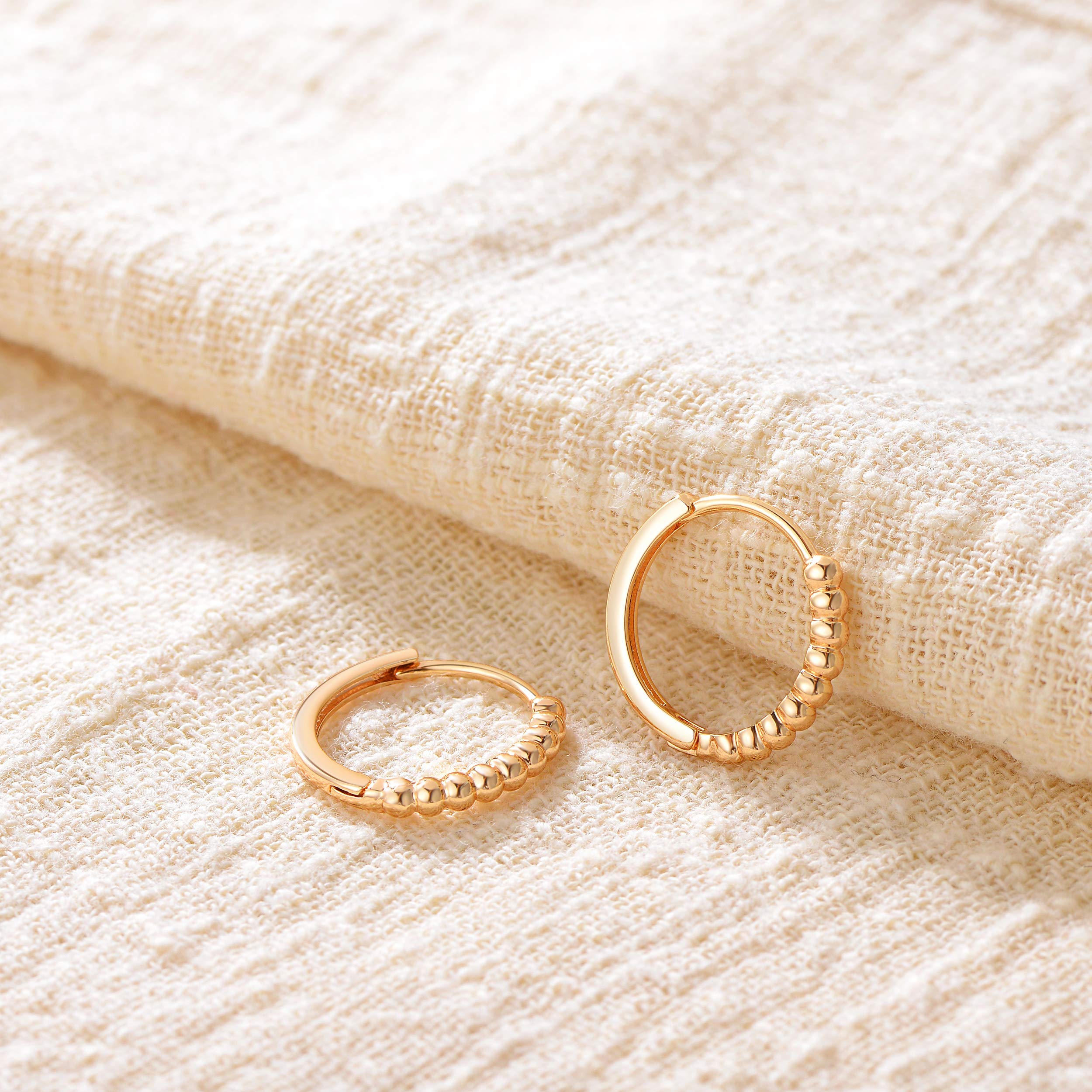 14K Gold Plated Huggie Hoop Earrings for Women - Hypoallergenic Twisted Chain Design, Hollow Out Fashion Jewelry | Perfect for Daily Wear, Office, Parties & Special Occasions