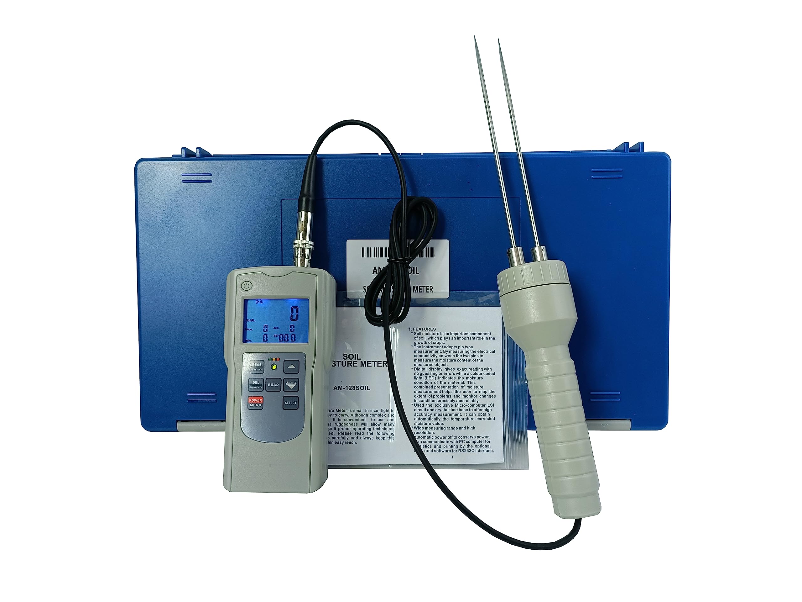 Digital Soil Moisture Meter - 0-80% Range with Pin Probe, Digital Display & Color Coding - Perfect for Garden, Farm, and Indoor Plant Care